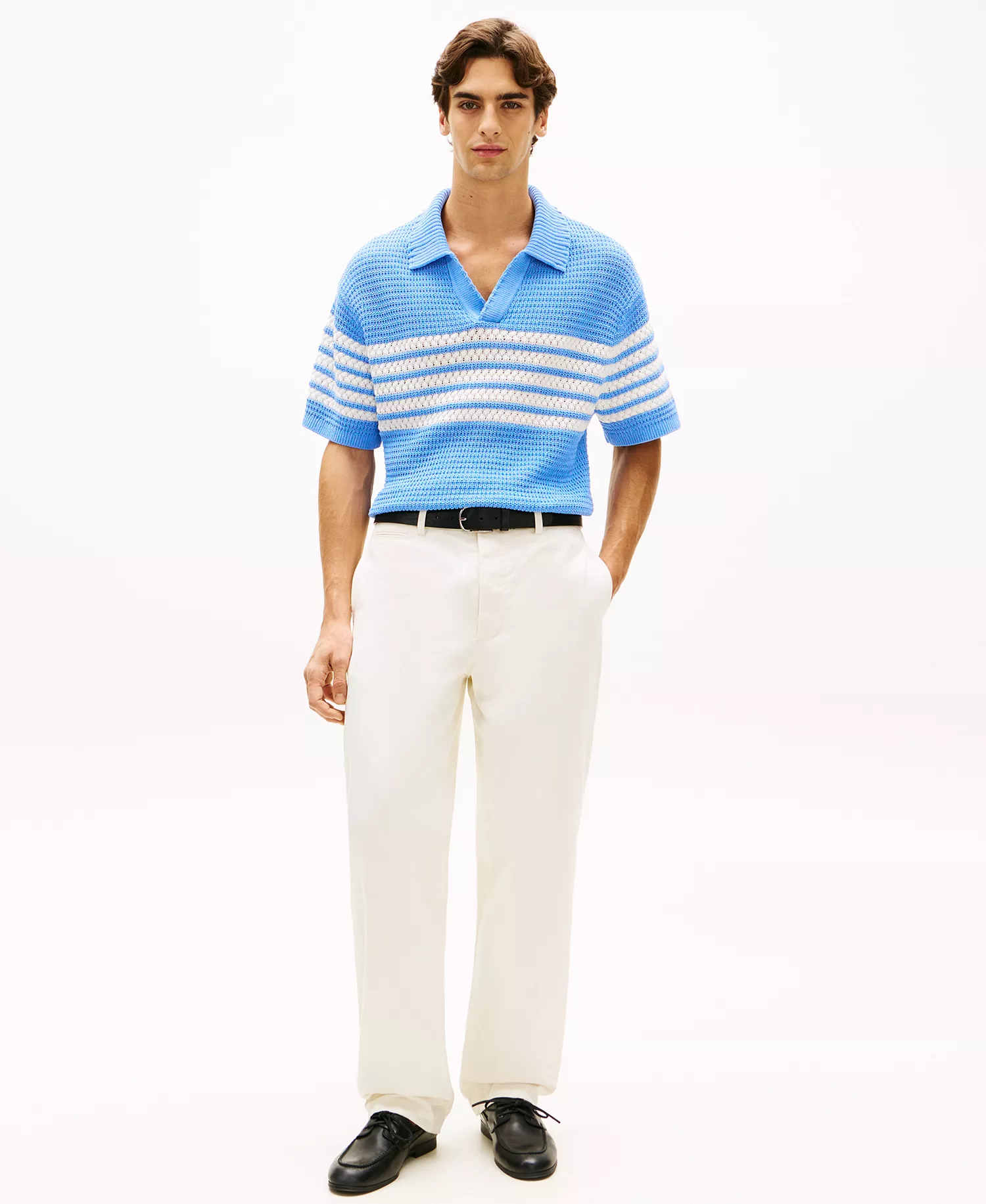 Men's Johnny Collar Rugby Polo Shirt - Bluebell - L