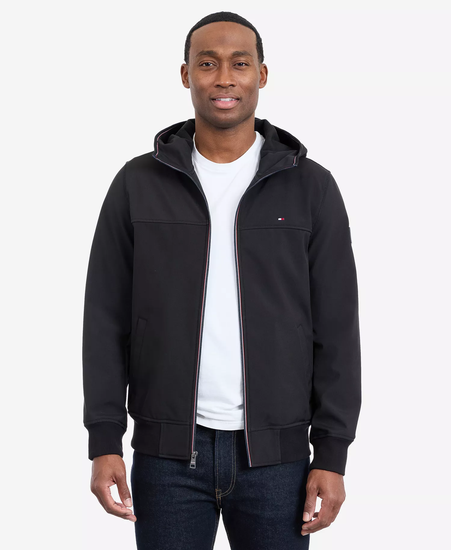 Men's Hooded Softshell Jacket - Black - 2XL