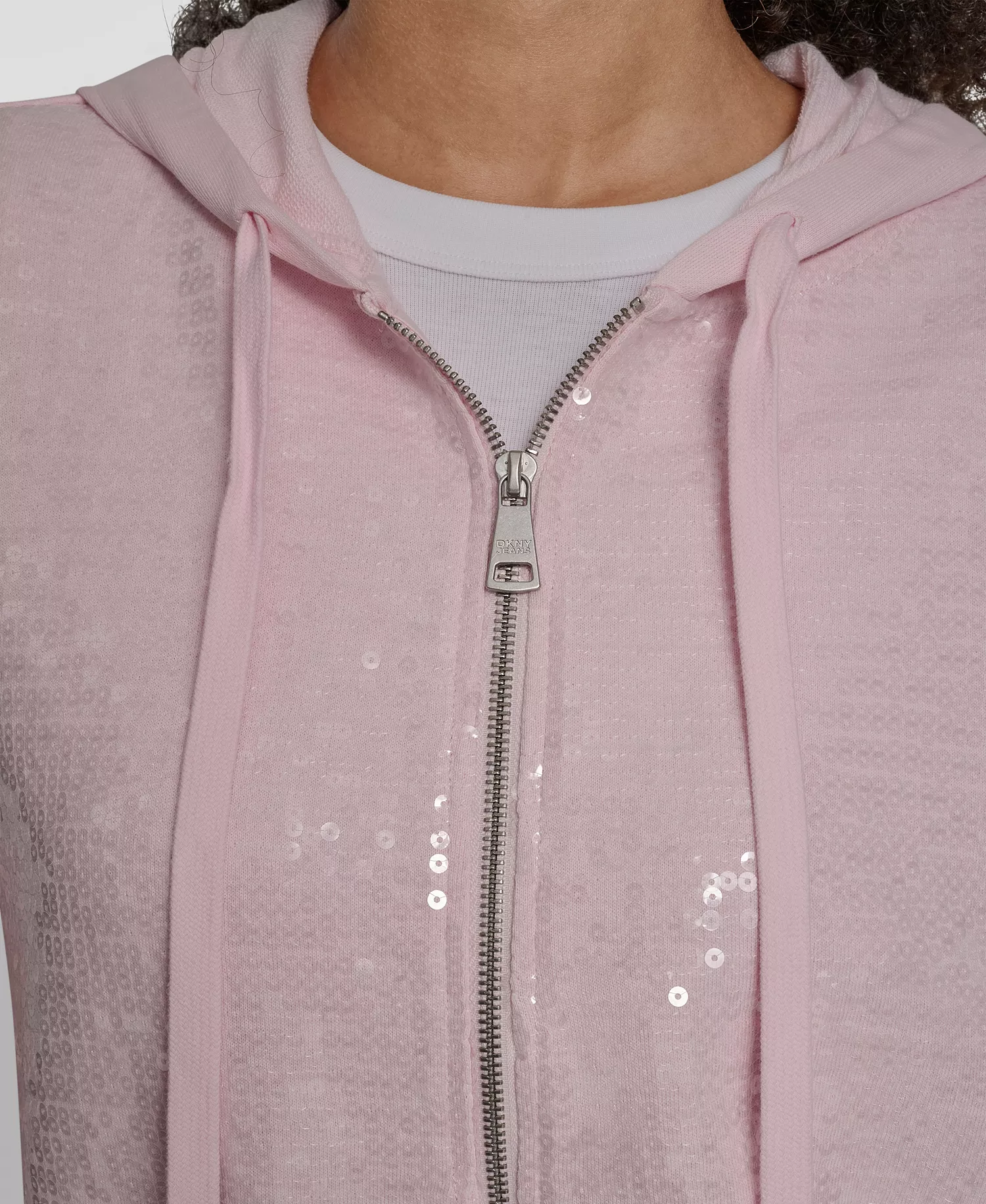 Women's Sequin Detail Long-Sleeve Jacket - Pink Moon - L