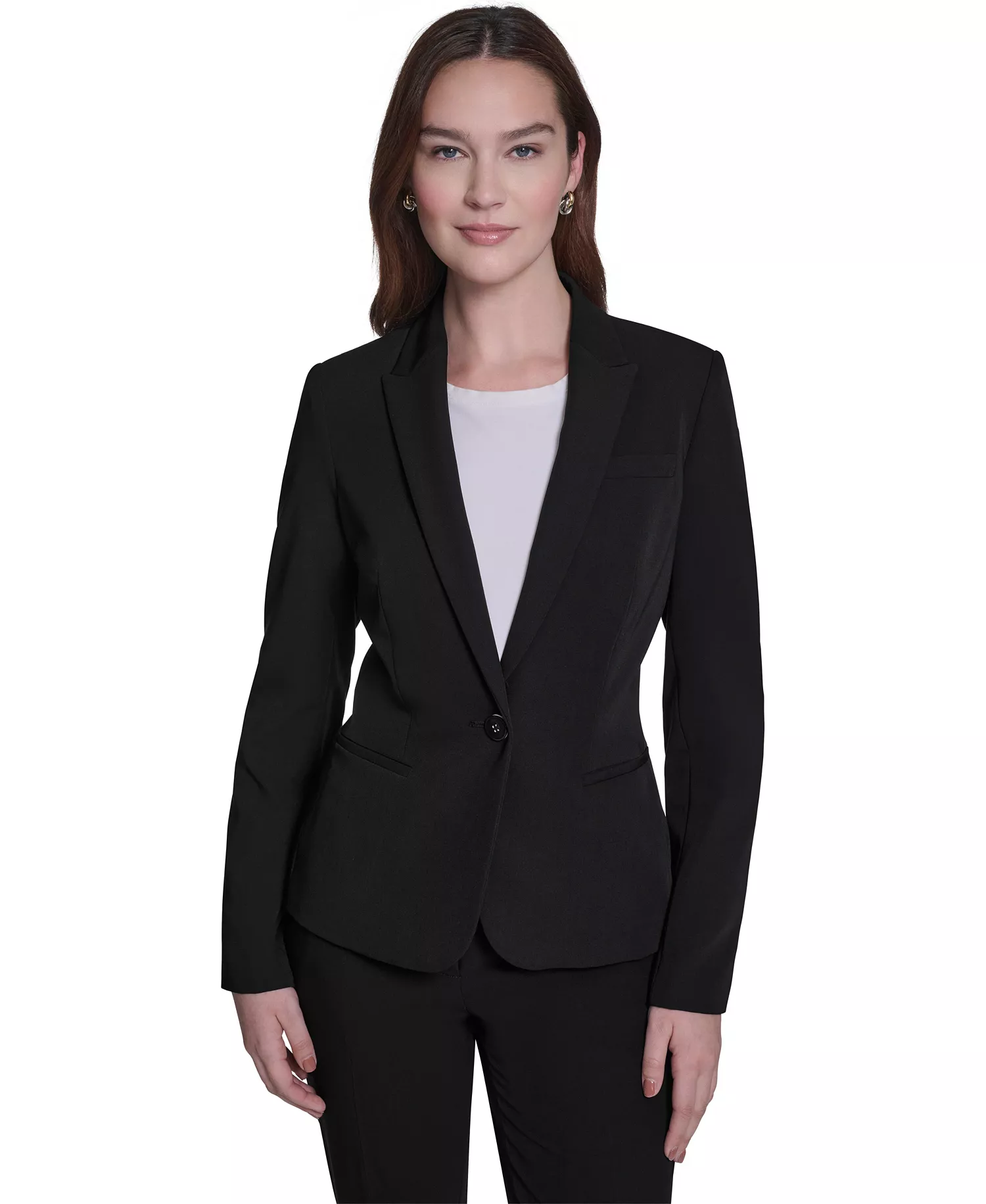 Women’s One-Button Blazer - Black - 0
