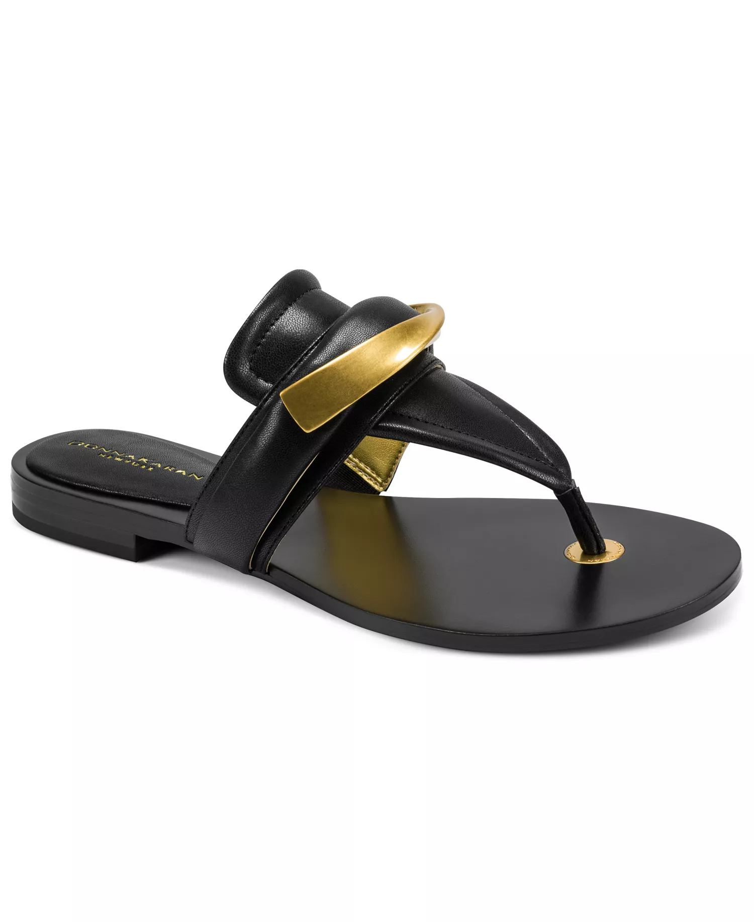 Women's Velvet Thong Flat Sandals - Black - 10