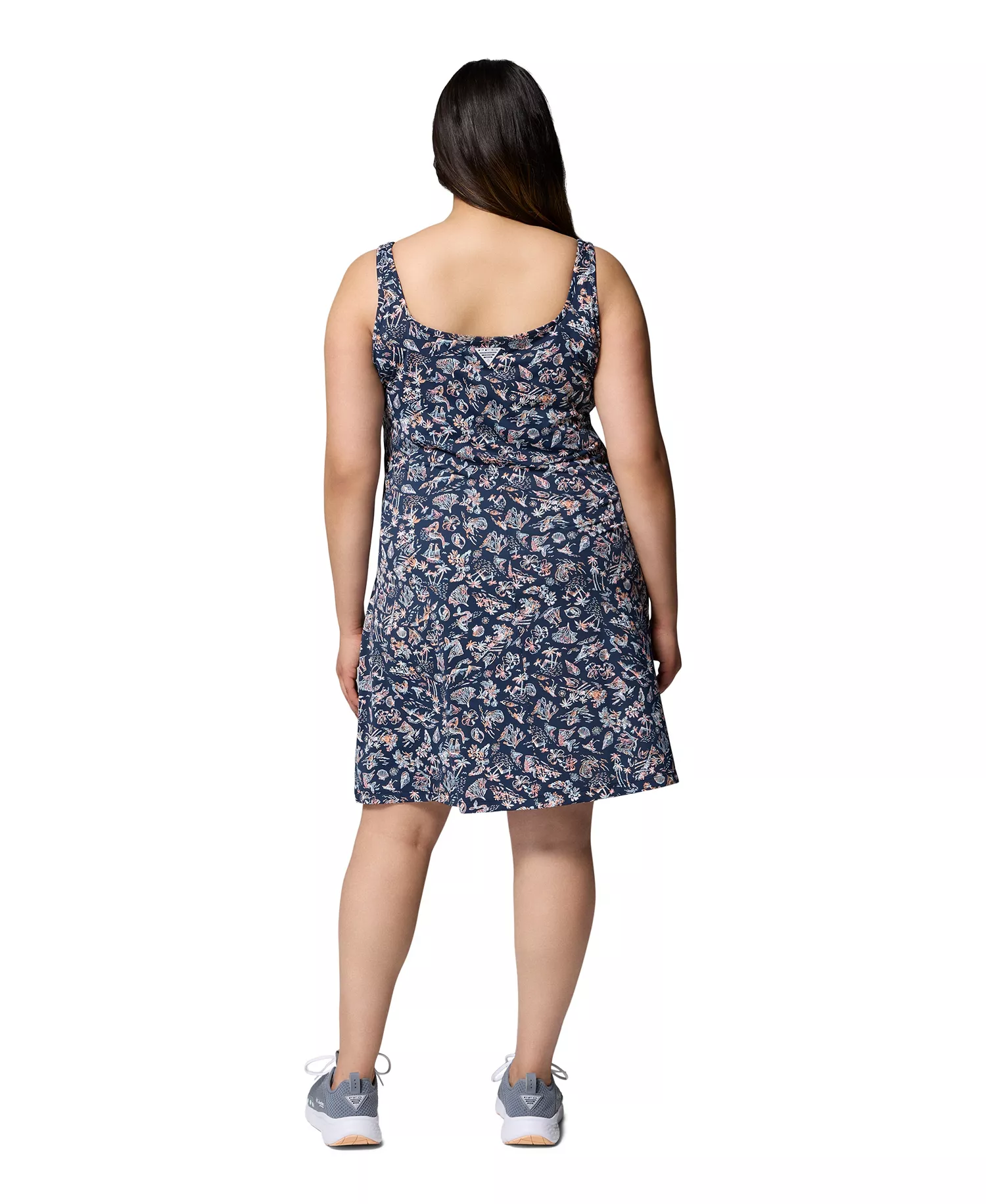 PFG Plus Size Active Printed Freezer III Dress - Collegiate Navy Konakai - 1X