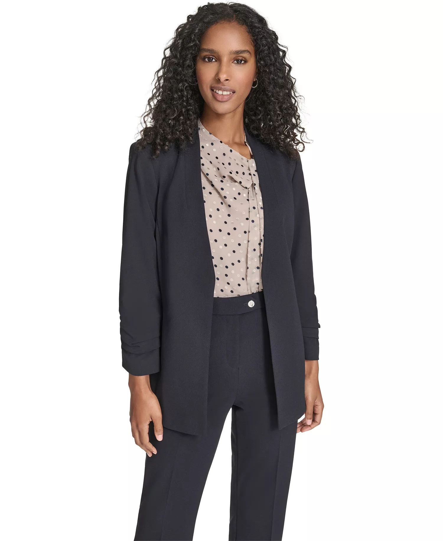 Petite Collarless Padded Jacket - Navy - 10P