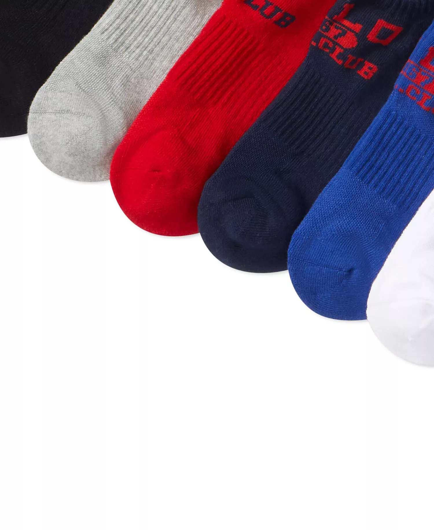Men's Athletic Low Cut Socks, 6-Pack - Black/Gray/Red/Navy/Blue/White - 10-13