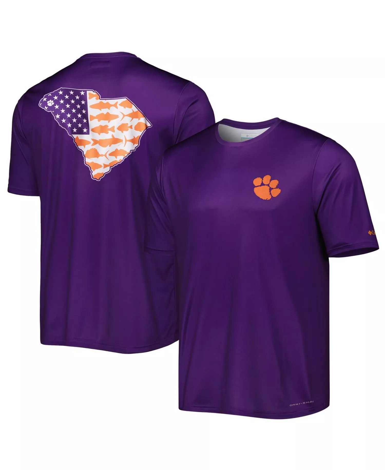 Men's Purple Clemson Tigers Terminal Tackle State Omni-Shade T-Shirt - Purple - L