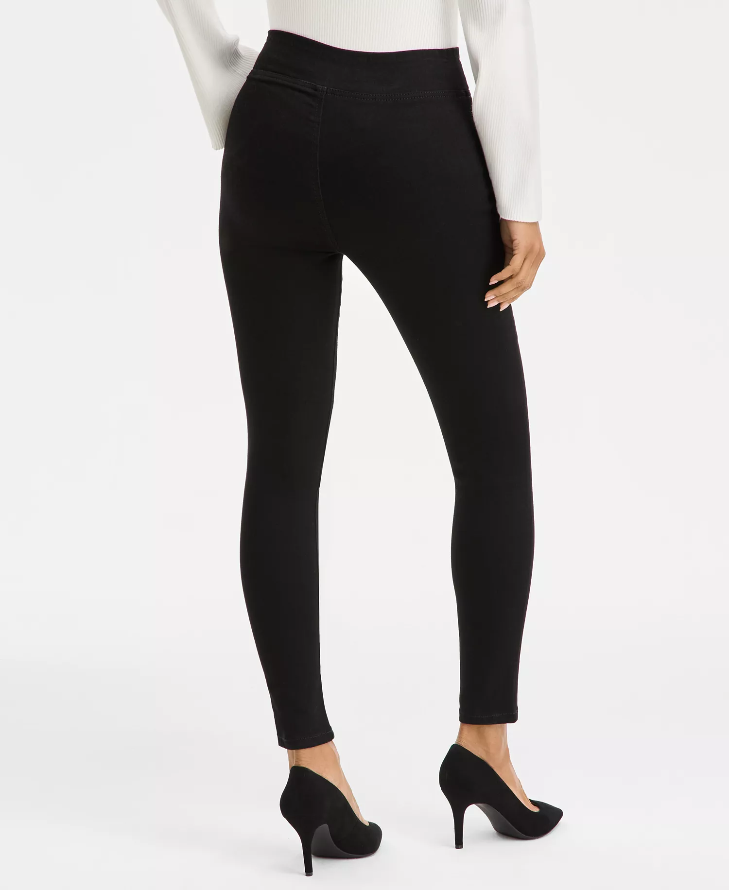 Women's High-Rise Pull-On Skinny Jeans, Macy's Exclusive - Deep Black - 0
