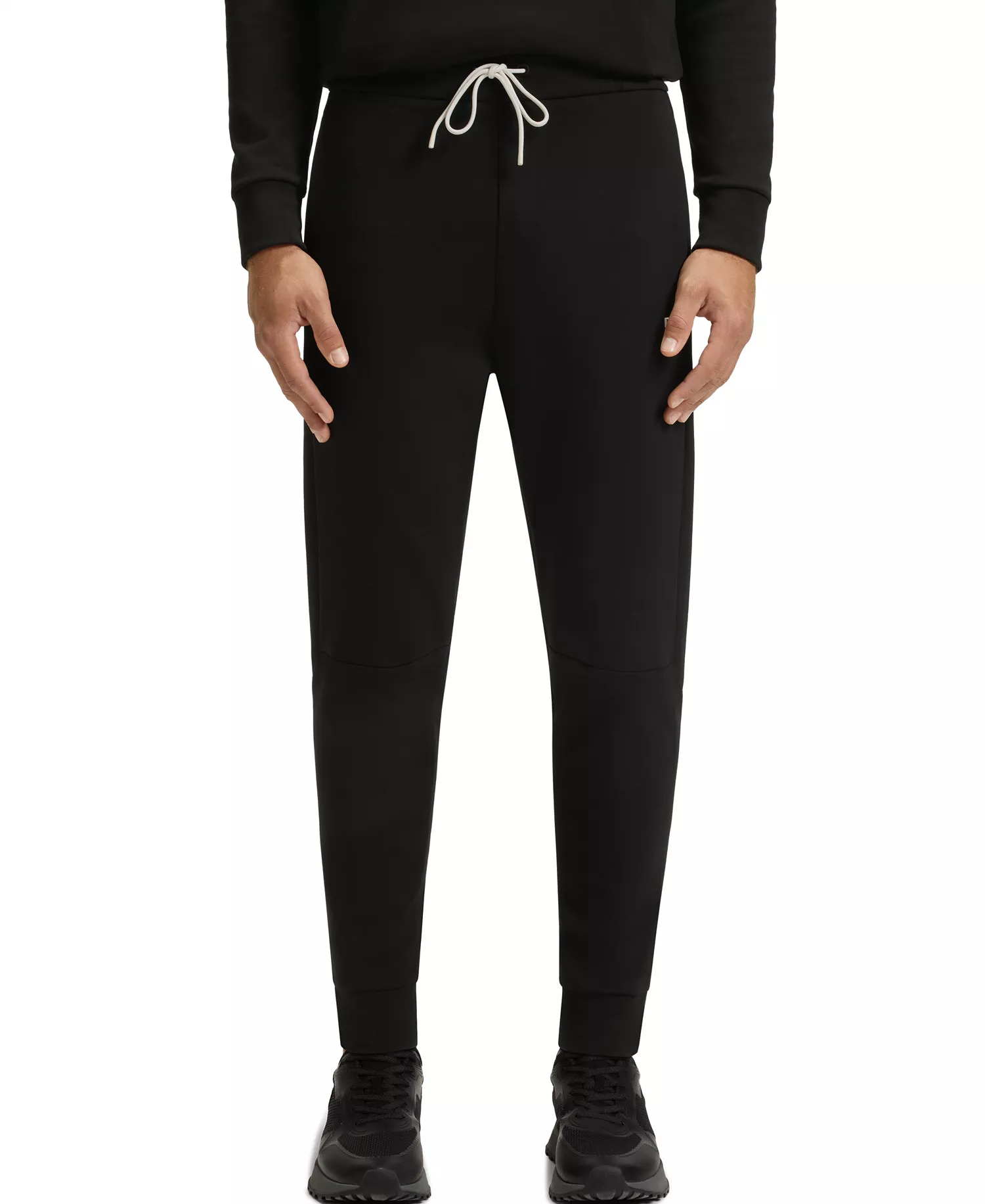 Men's Cotton-Blend Tracksuit Bottoms - Black, Gray - 3XL
