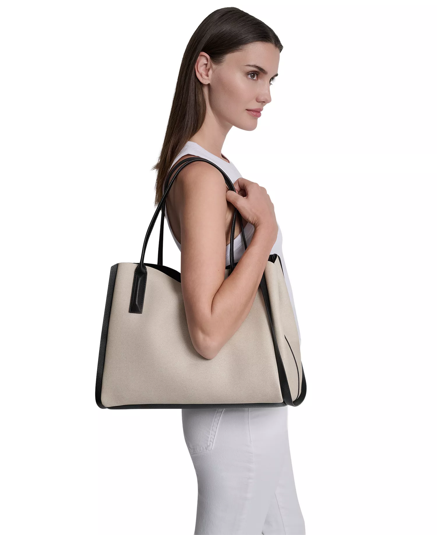 Josie Tote Bag - Natural/Black - No Size