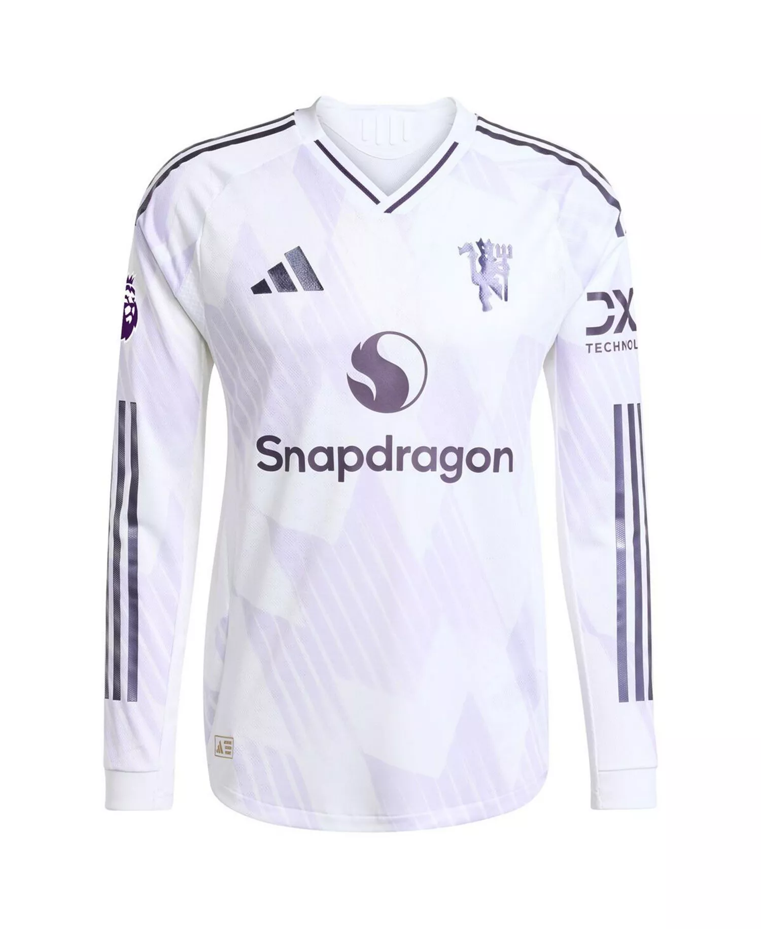Men's White Manchester United 2025/26 Away Authentic Long Sleeve Jersey - White - 2XL