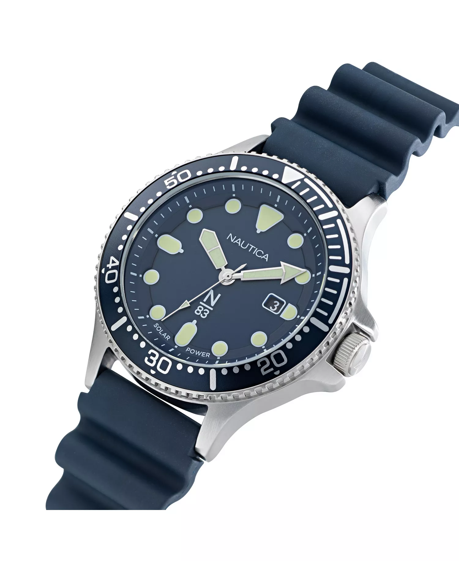 Men's Analog Blue Polyurethane Watch, 43mm - Blue - NO SIZE