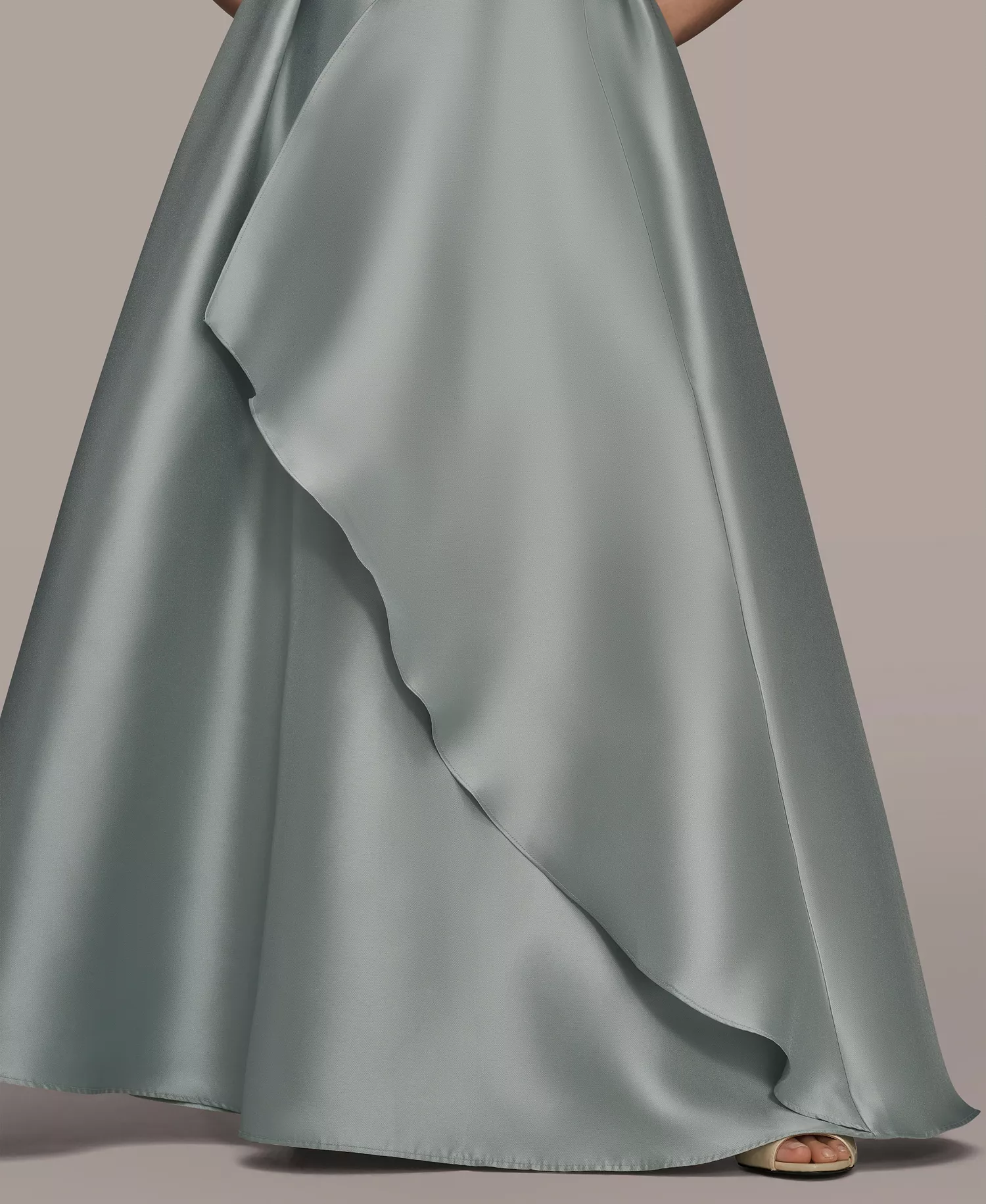 Women's Strapless Asymmetrical Ball Gown - Misty Blue - 10