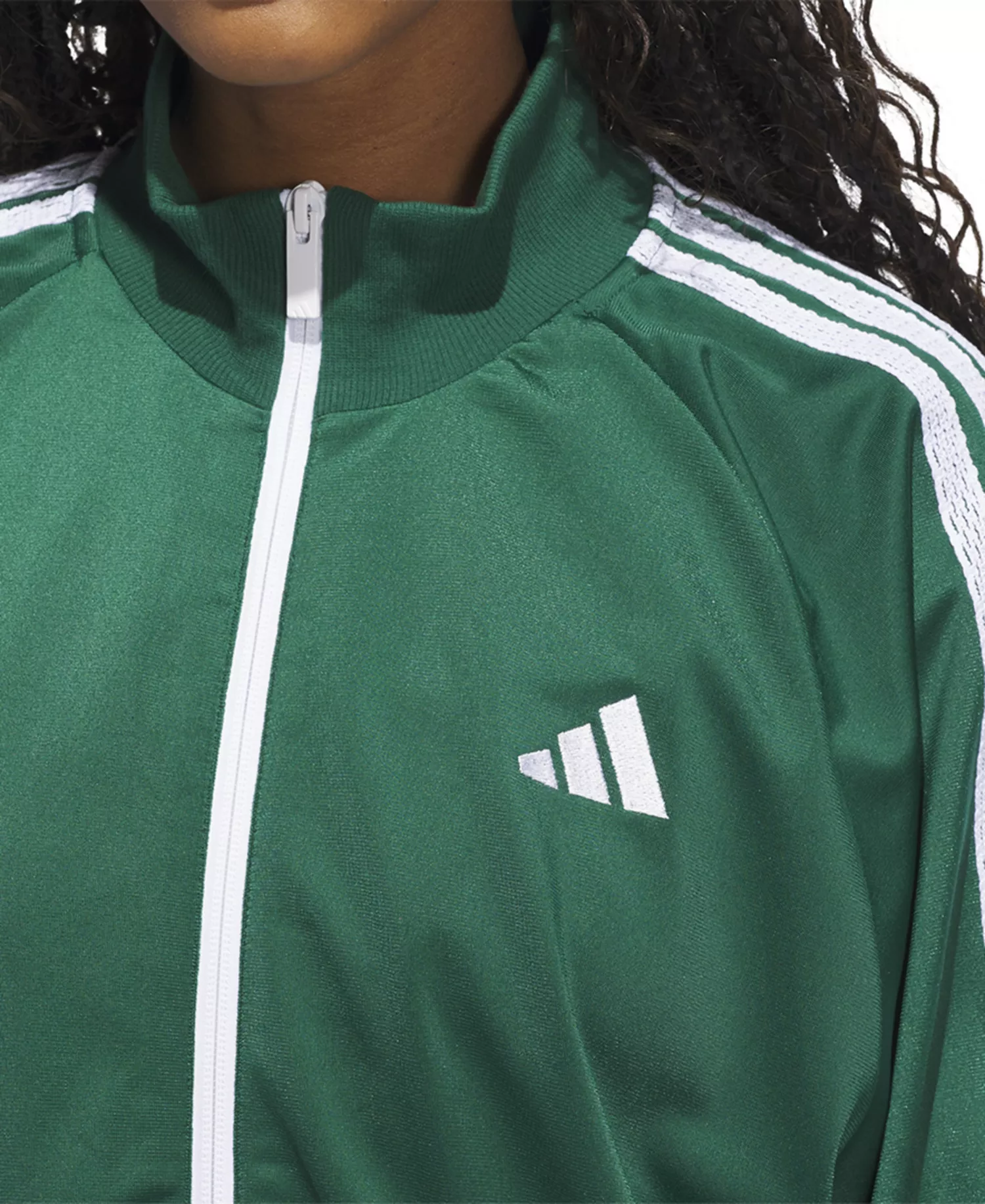 Women's Zip-Front Long-Sleeve Logo Track Jacket  - Collegiate Green - L