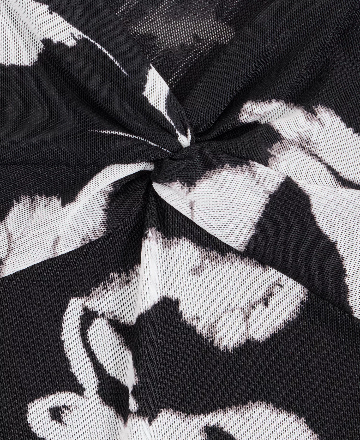 Women's Twist-Neck Printed Mesh Top, Macy's Exclusive - Dahlia Black - L