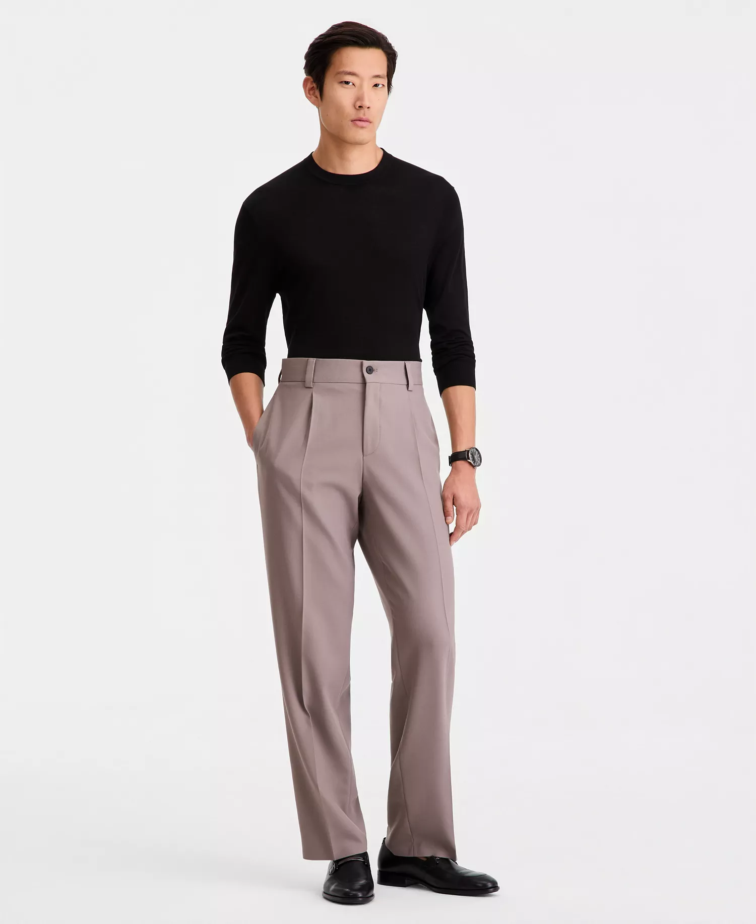 Men's Modern-Fit Suit Separates Trousers - Light Pastel Brown - 30R