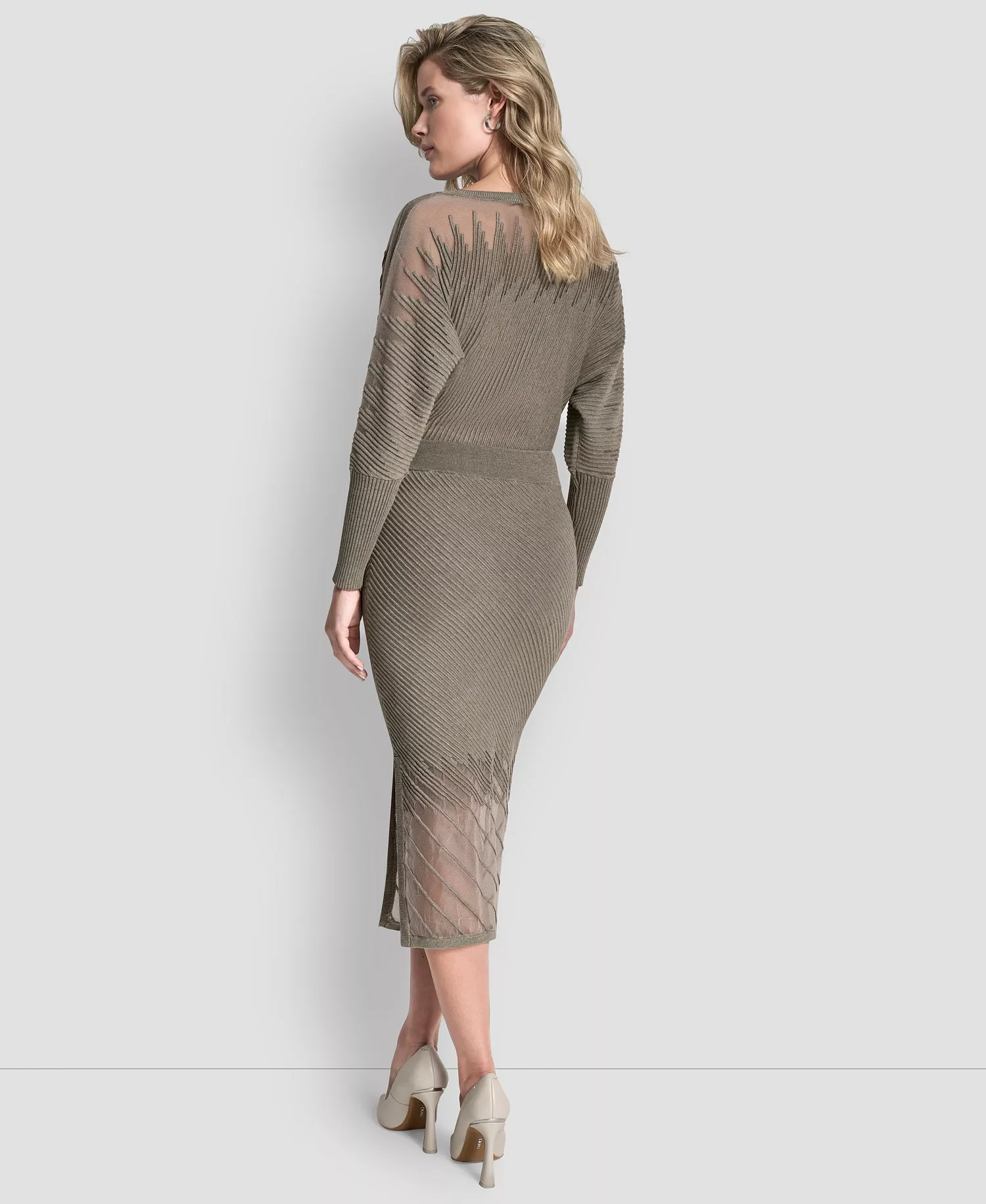 Women's Ribbed Midi Skirt - City Taupe Heather - L