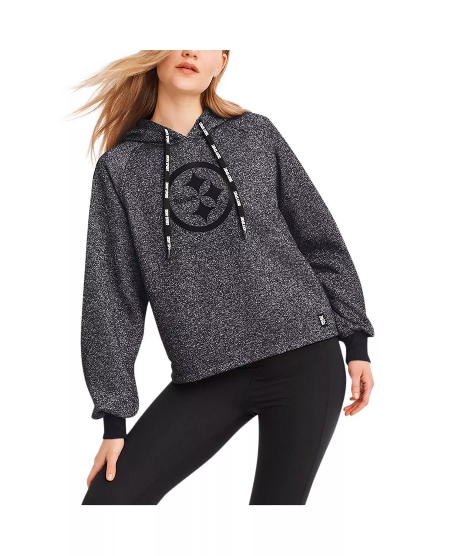 Women's Black Pittsburgh Steelers Debbie Dolman Raglan Pullover Hoodie - Black - 2XL