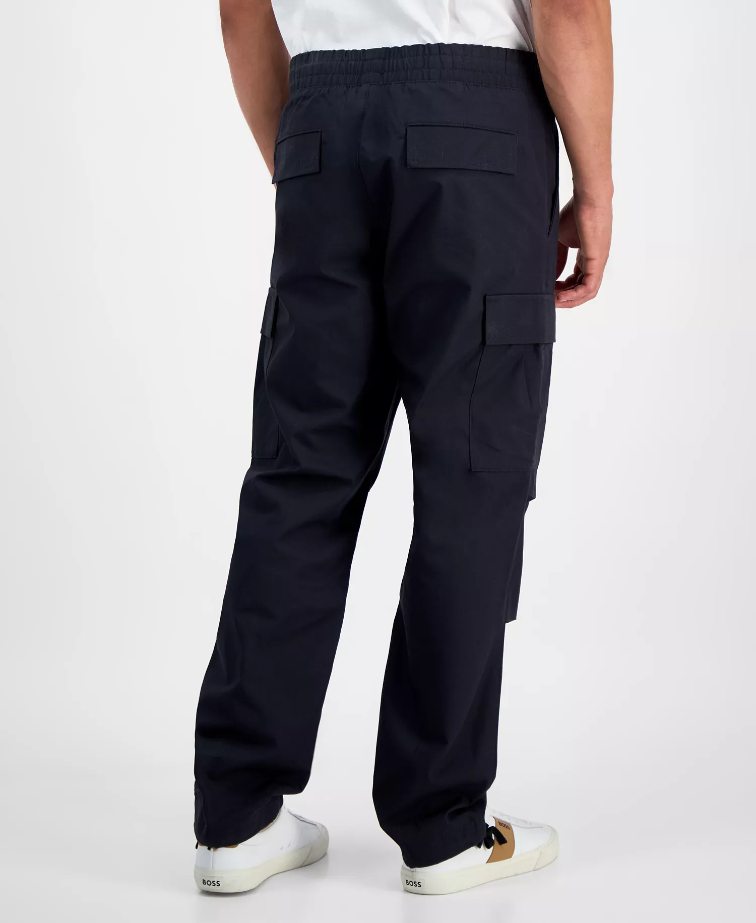 Men's Drawstring Cargo Pants - Black - 2XL