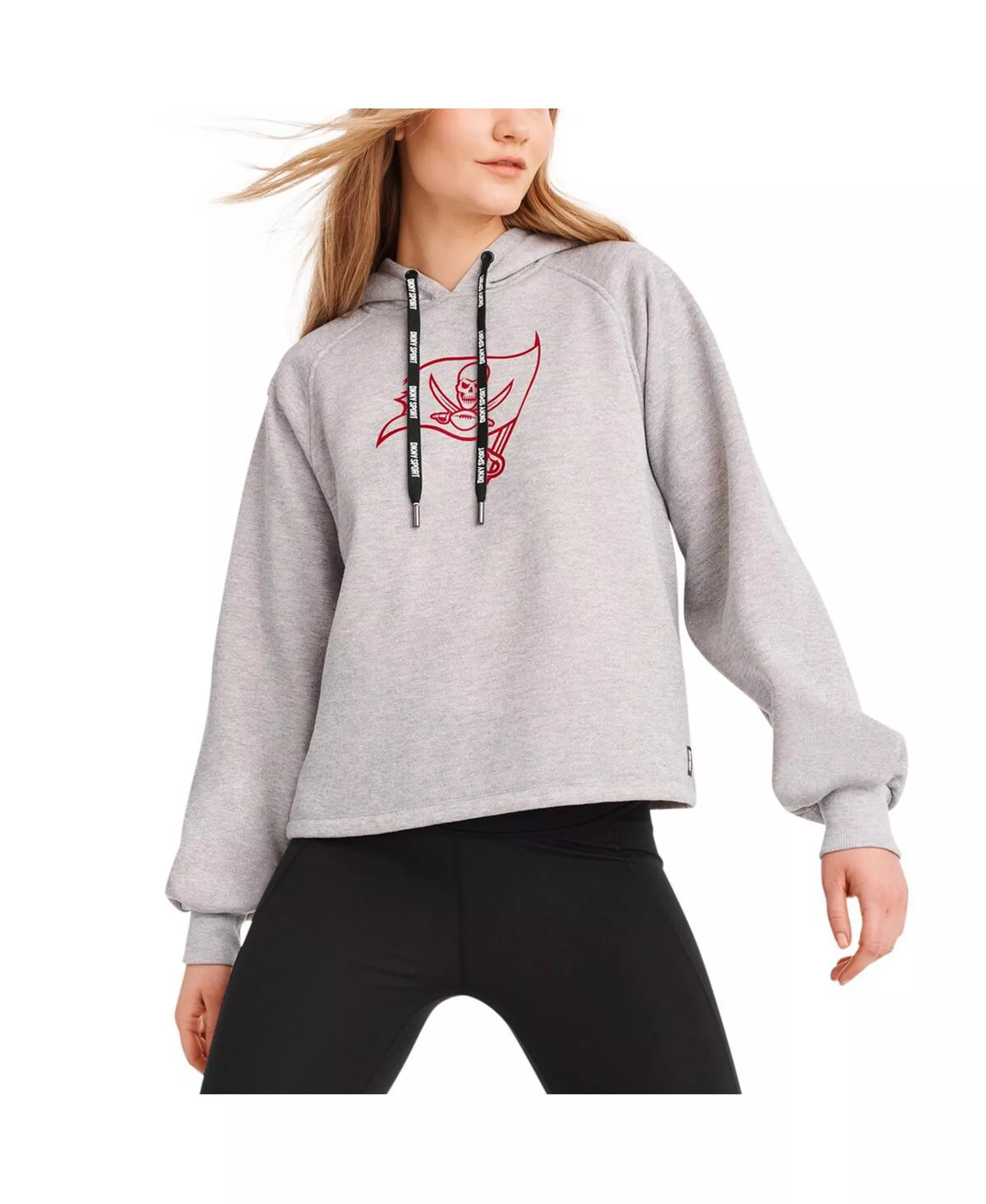 Women's Heather Gray Tampa Bay Buccaneers Debbie Dolman Raglan Pullover Hoodie - Heather Gray - L
