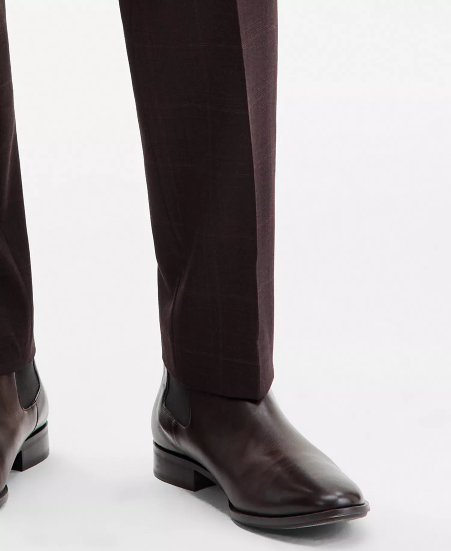 Men's Modern-Fit Plaid Suit Pants - Burgundy - 30x30