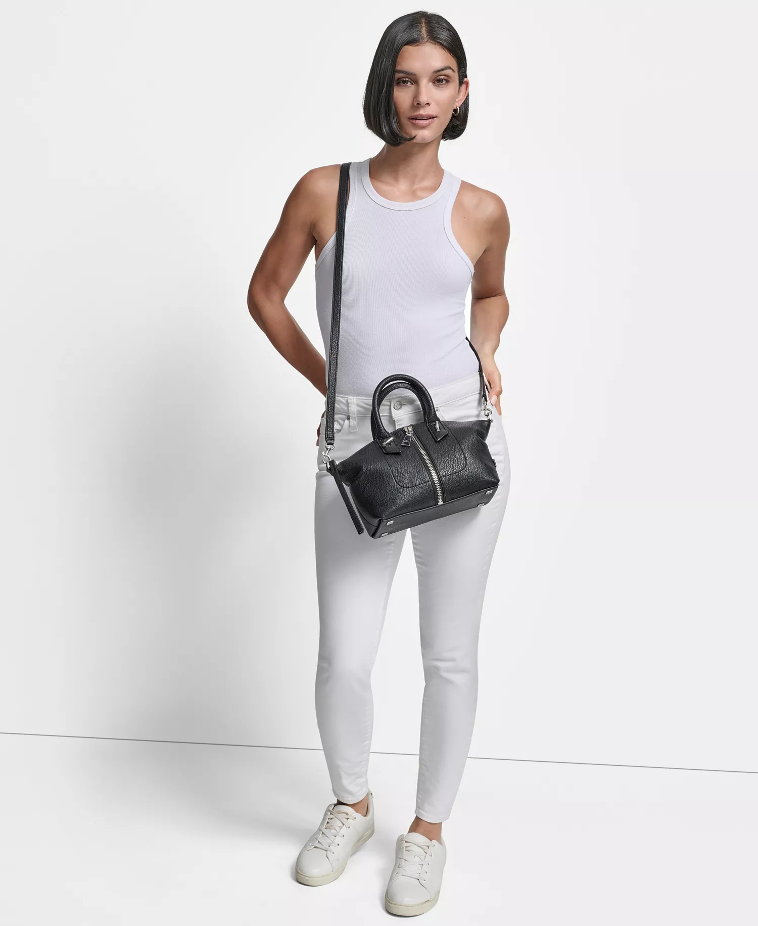 Women's Zinna Mini Satchel Bag - Black/Silver - ONE SIZE