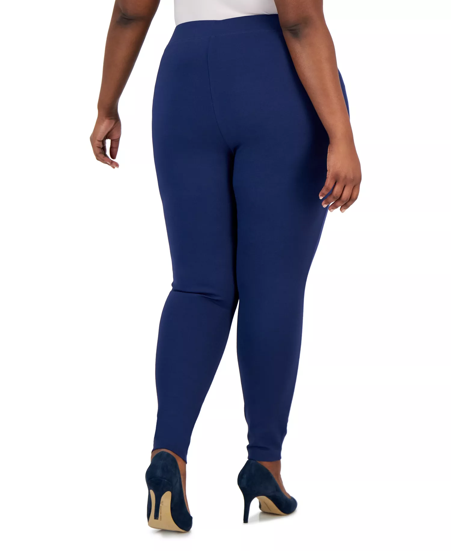 Plus Size Skinny Pull-On Ponte Pants, Created for Macy's - Indigo Sea - 14W