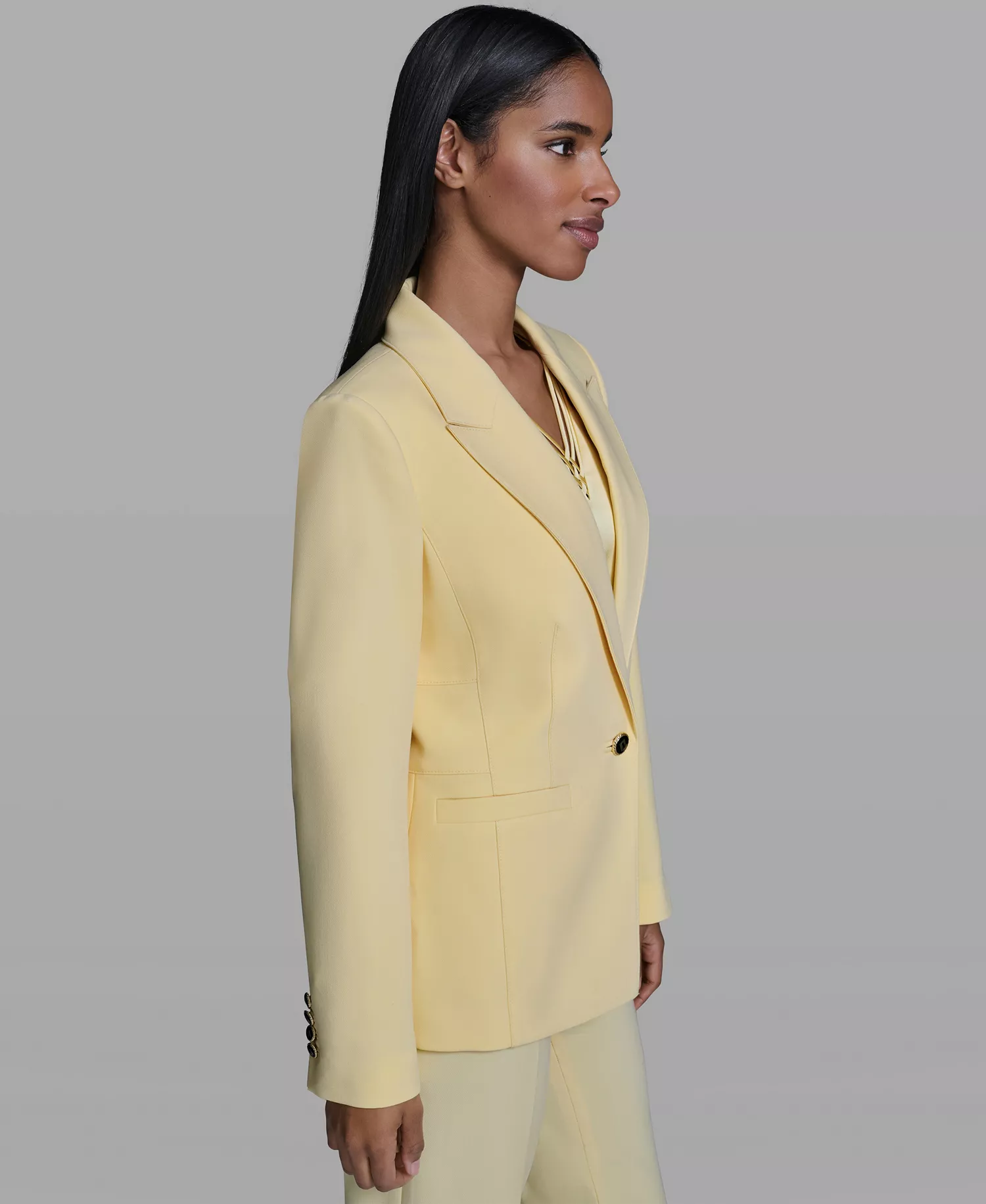 Women's Notch Lapel Jacket - Panna Cotta - 0