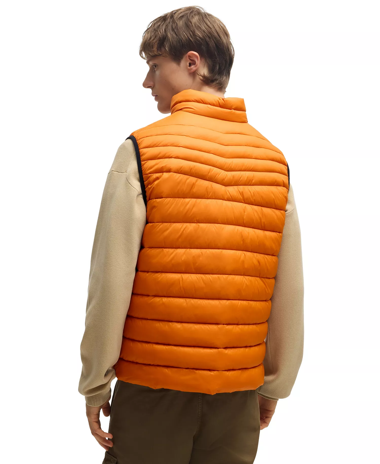 Men's Water Repellent Slim-Fit Gilet - Orange - 38R