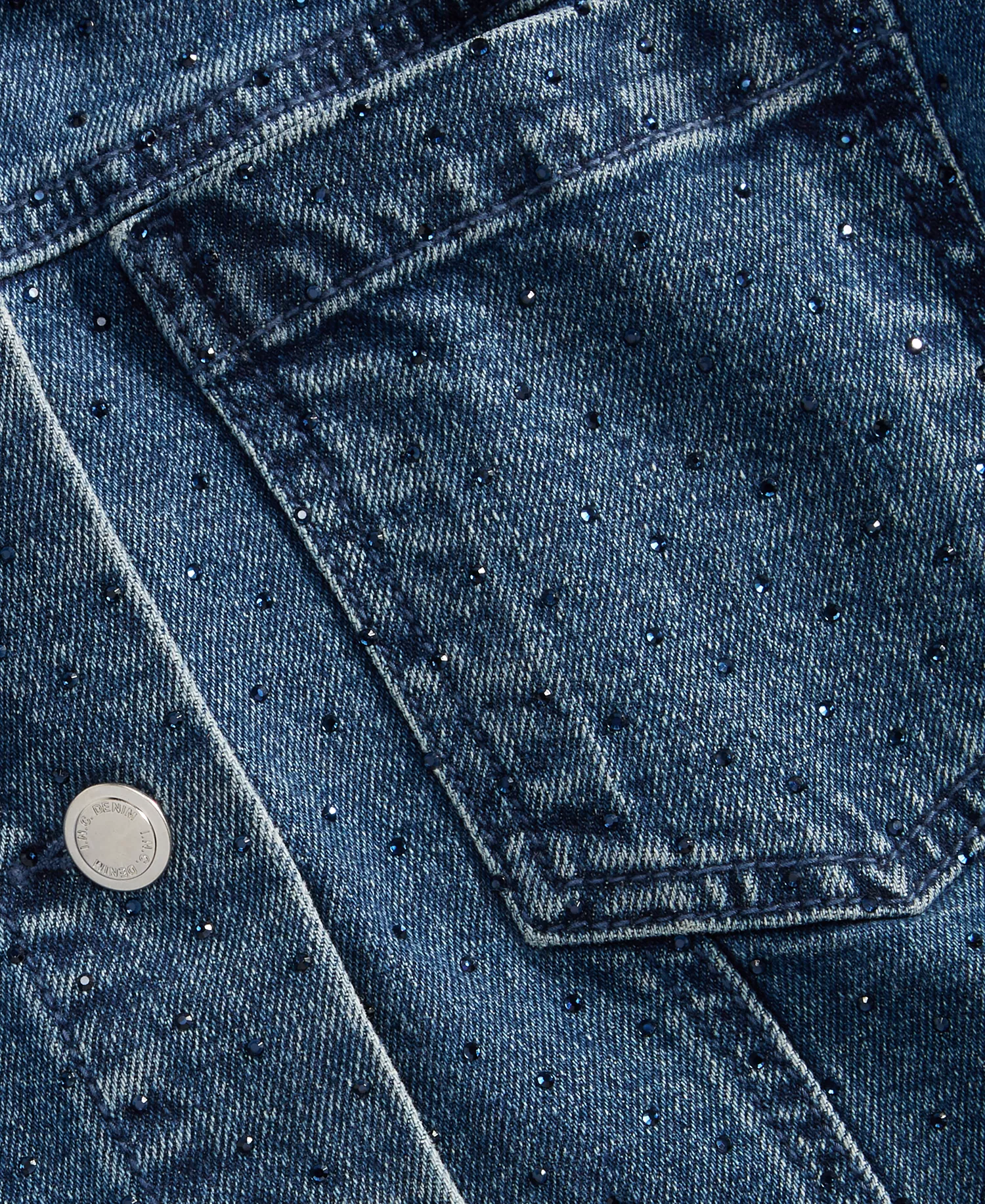 Women's Studded Denim Cotton Trucker Jacket, Macy's Exclusive - Liana Wash - L