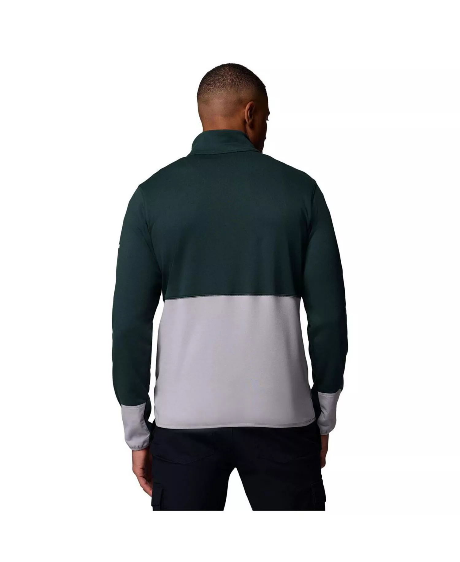 Men's Green/Gray Michigan State Spartans Hike Omni-Wick Half-Zip Pullover Sweatshirt - Green, Gray - L
