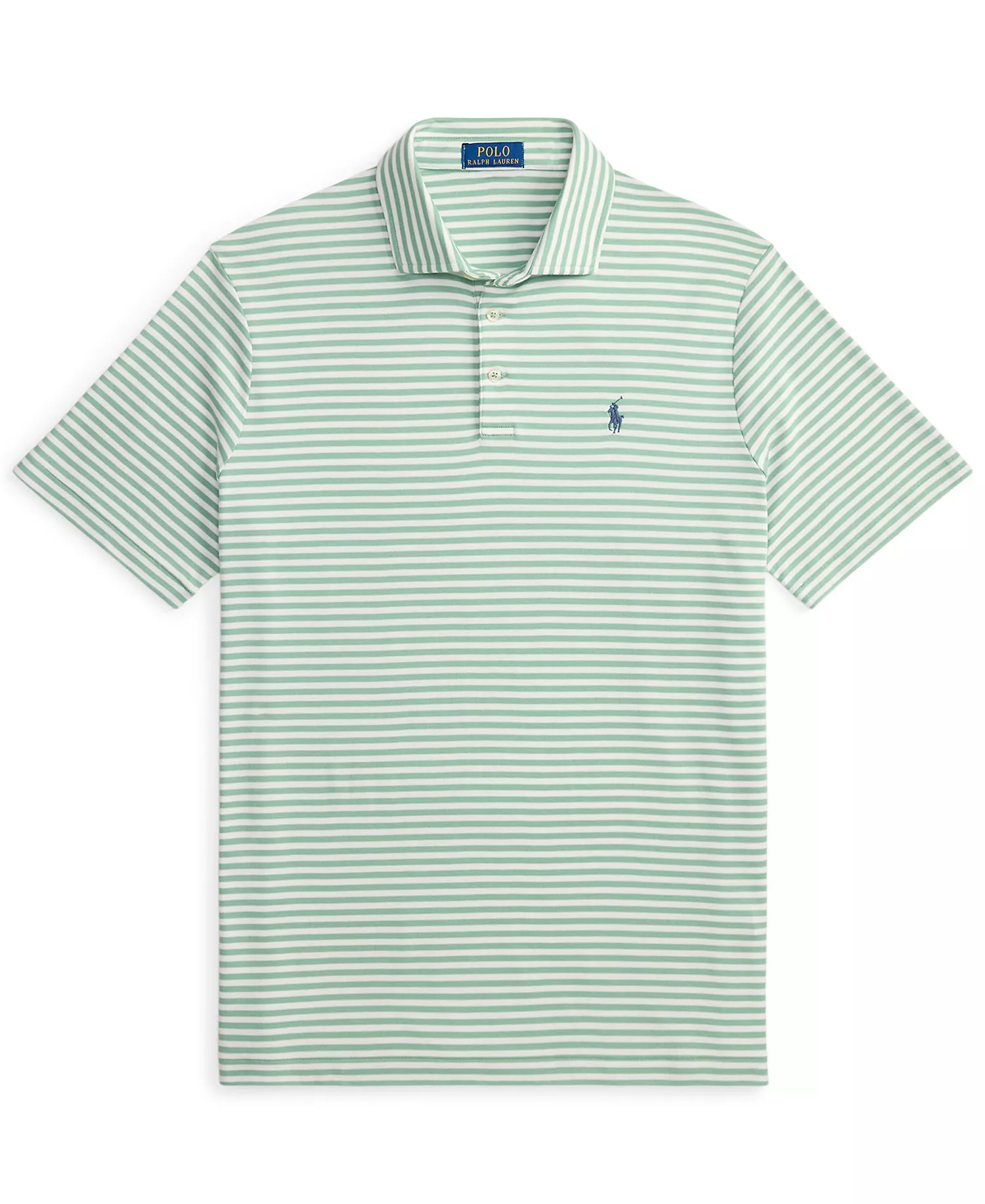Men's Classic Striped Polo Shirt - Faded Mint/White - 2XL