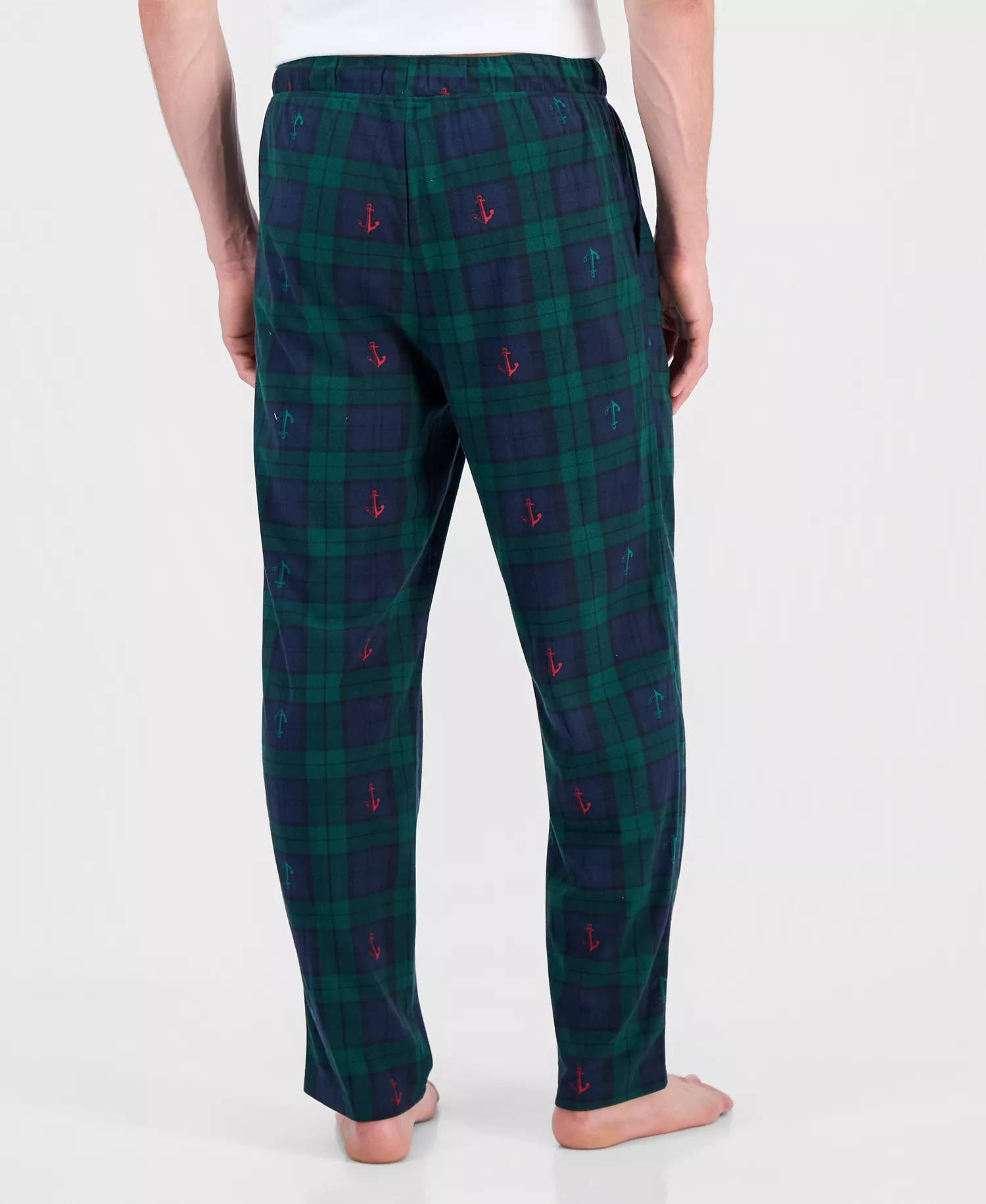 Men's Fleece Plaid Drawstring Pajama Pants - Emraldyard - L