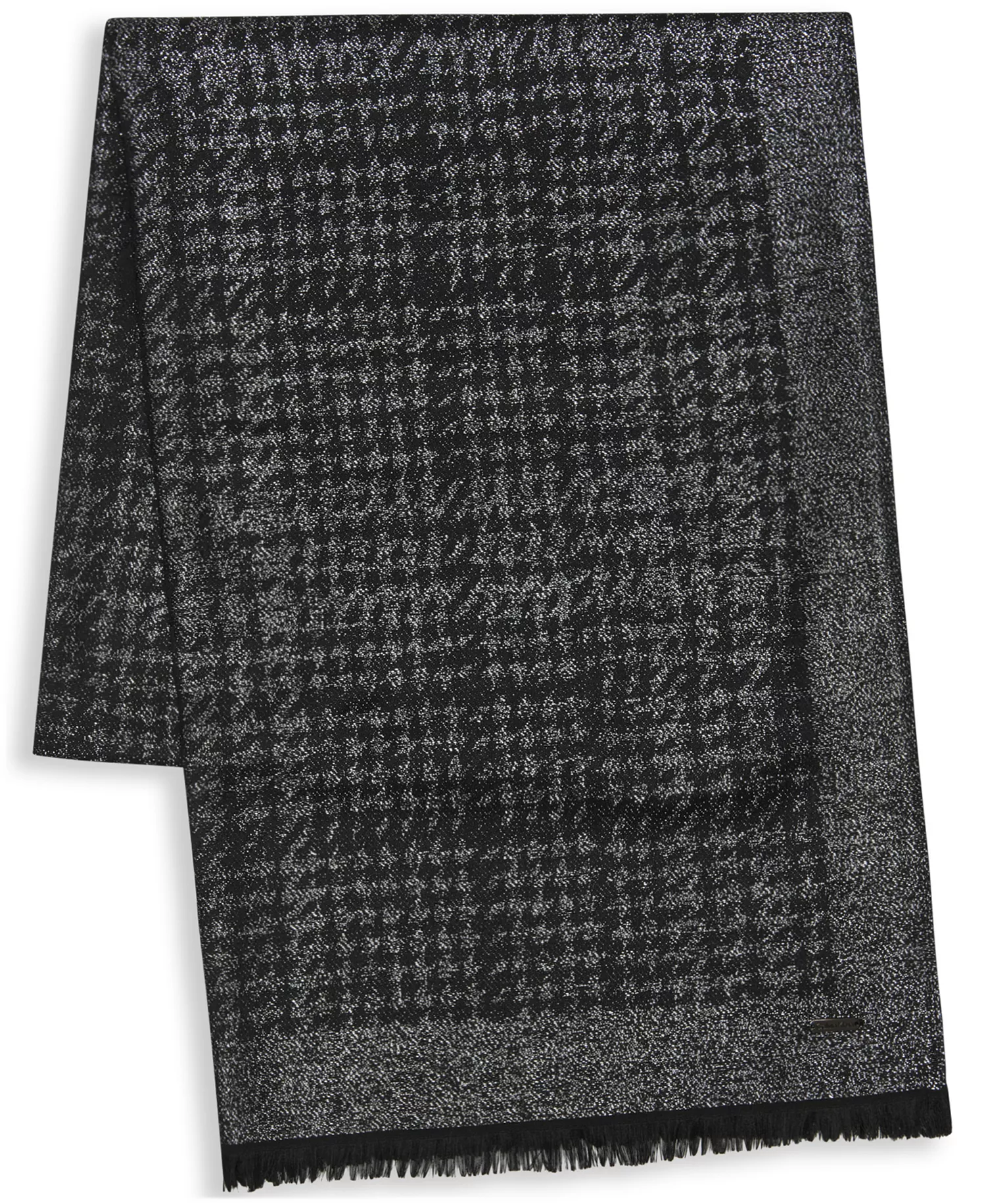 Women's Tweed Pattern Lurex Wrap - Black - ONE SIZE