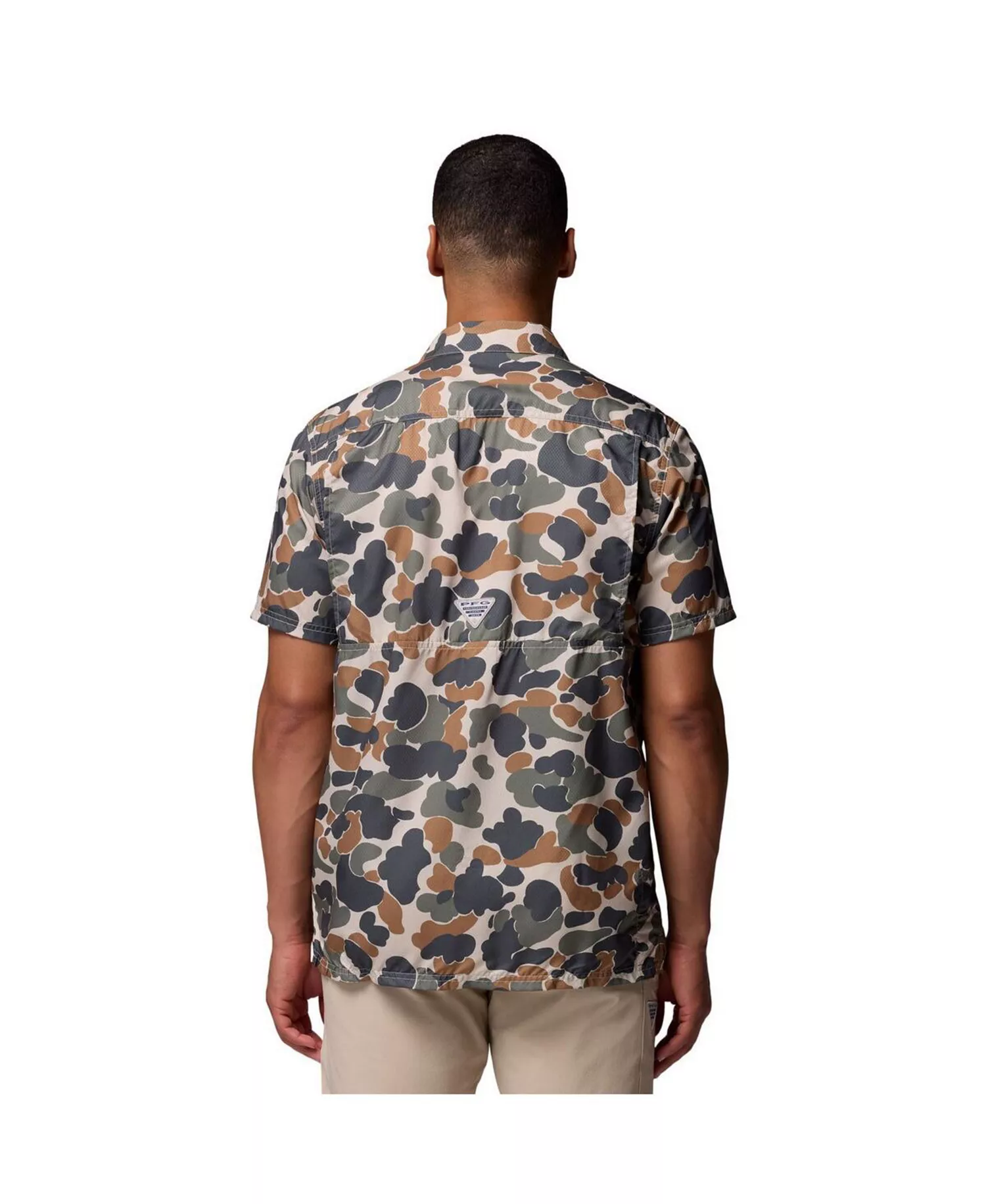 Men's Camo Clemson Tigers Super Slack Tide Omni-Wick Button-Up Shirt - Camo - L