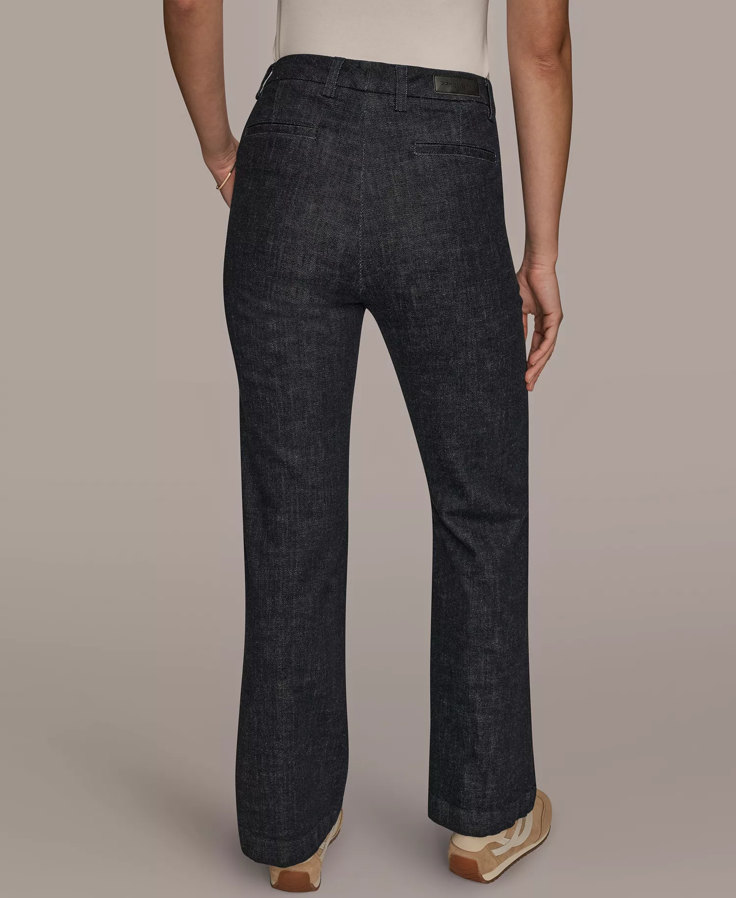 Women's Luxe Denim Mid Rise Modern Trousers - The Lacombe - 26