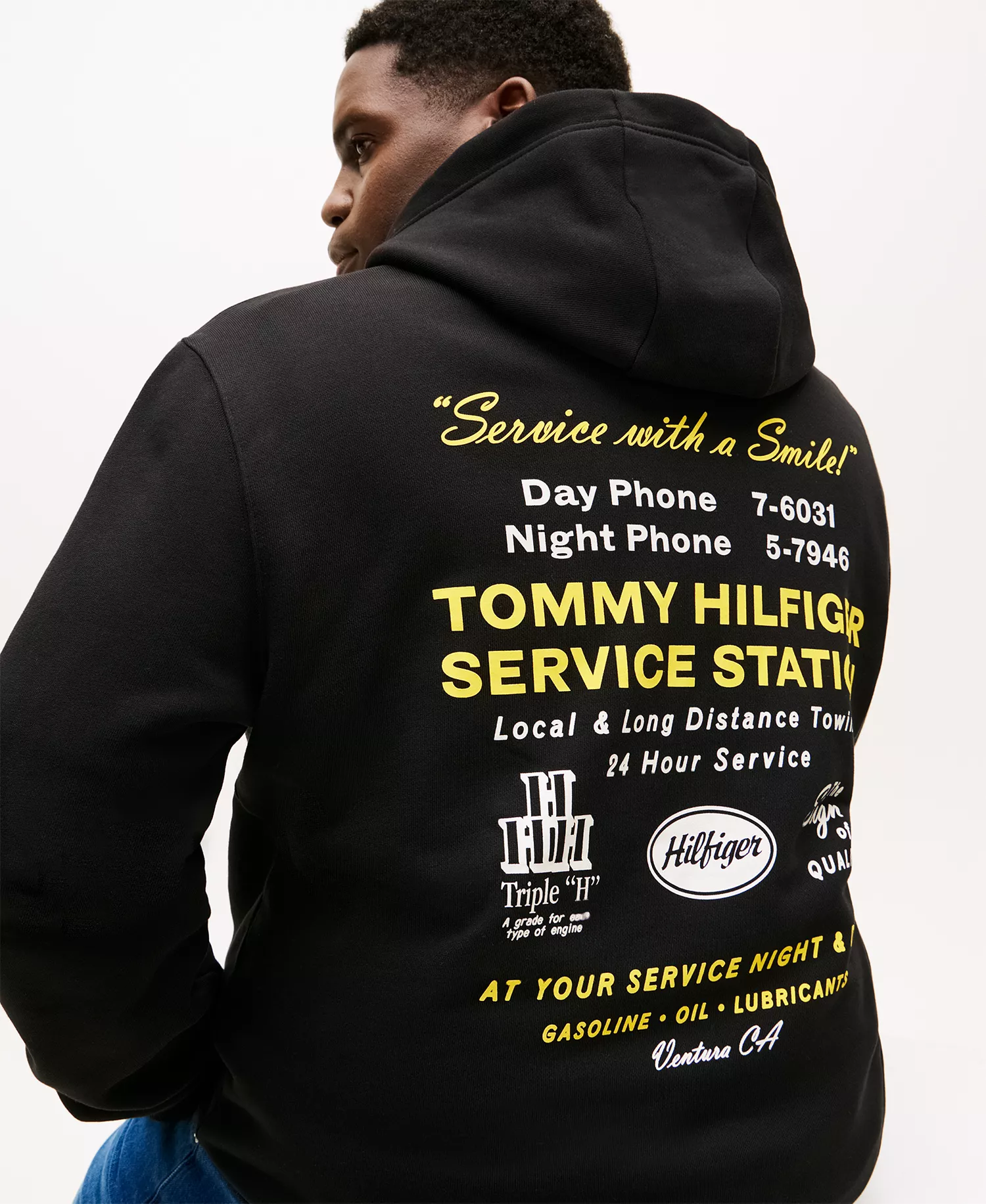 Men's Big & Tall Long-Sleeve Hooded Sweatshirt - Black - 2XLT