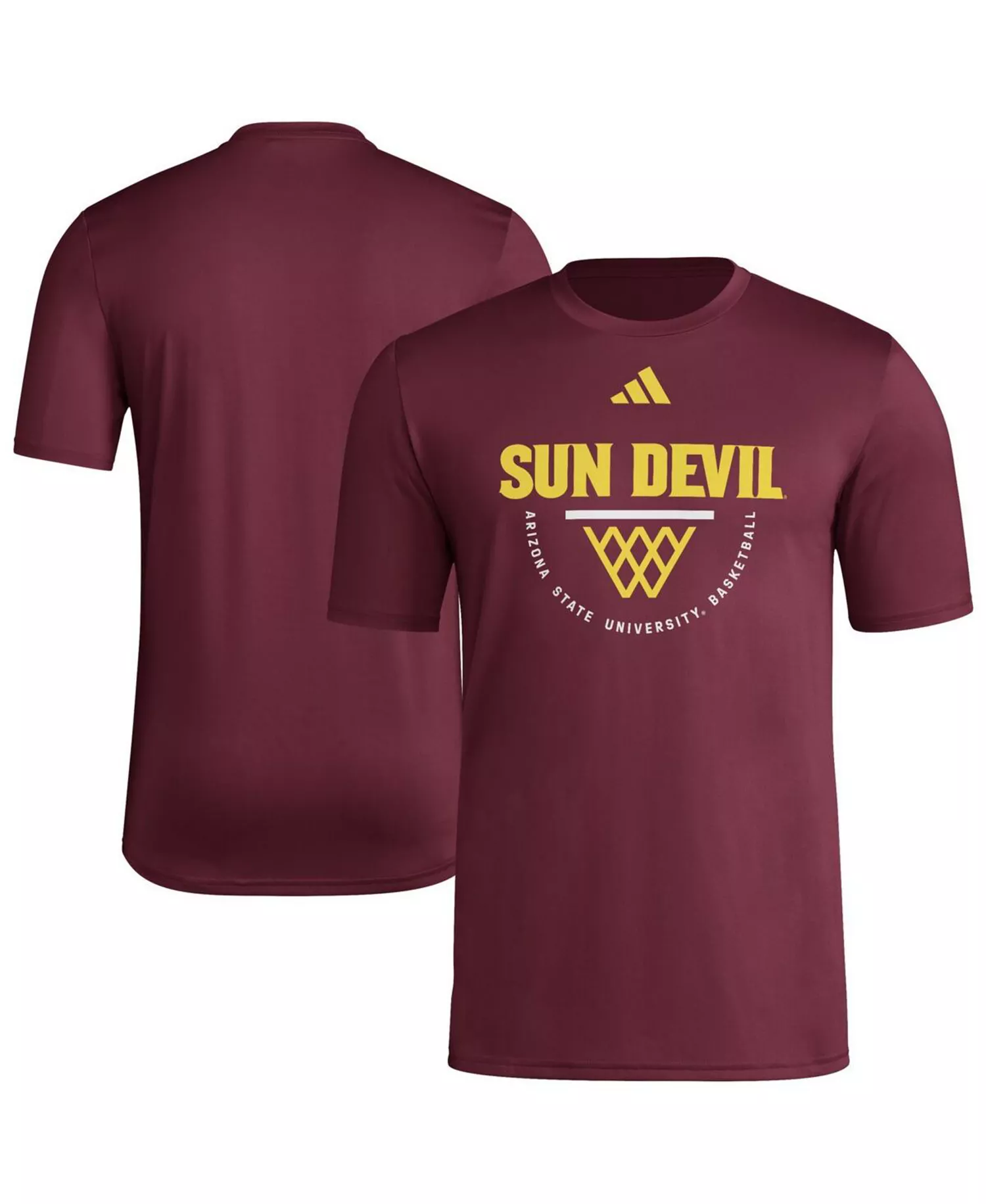 Men's Maroon Arizona State Sun Devils Basketball Practice Net Arch Pregame T-Shirt - Maroon - L