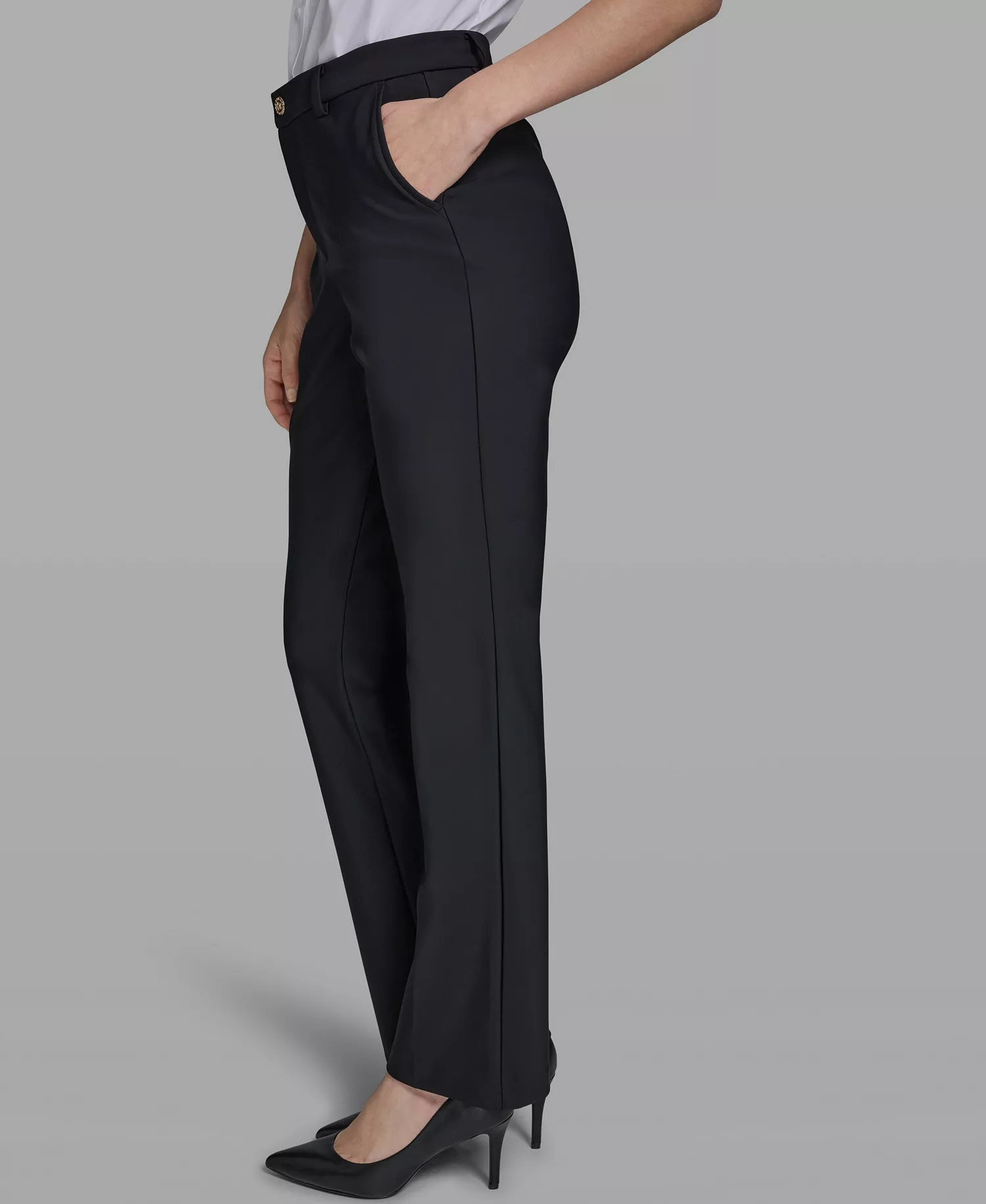 Women's Mid-Rise Straight Compression Pants - Black - 0