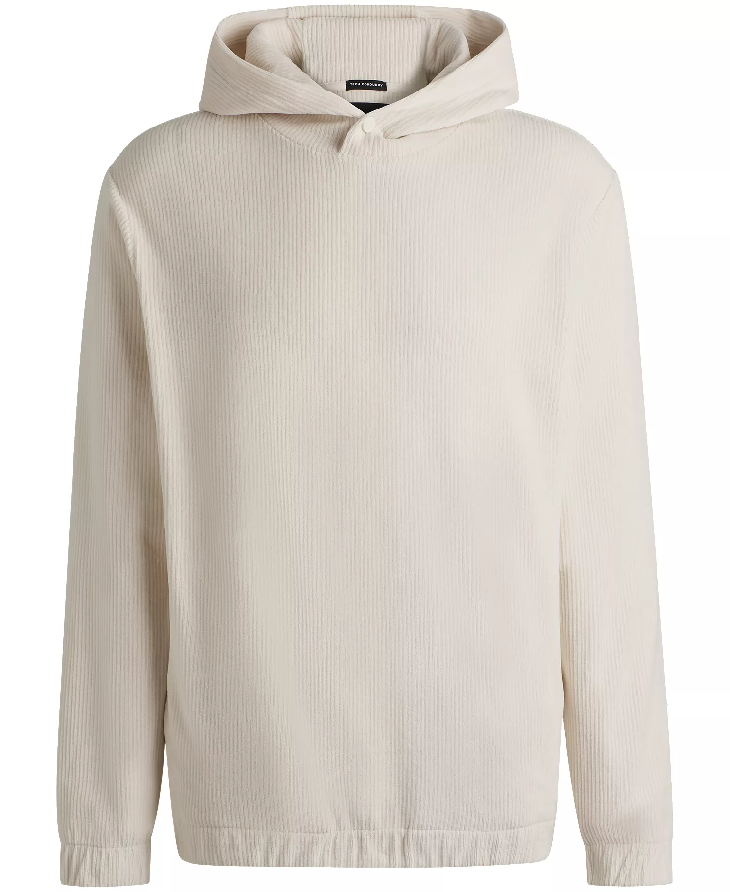 Men's Press-Stud Hood Cotton-Corduroy Hoodie - Open White - L