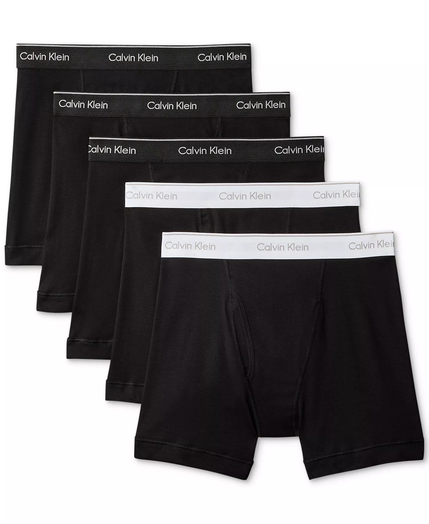 Men's Underwear Cotton Classics Multi-Packs, Created for Macy's - All Black/Black With White Waistband - L