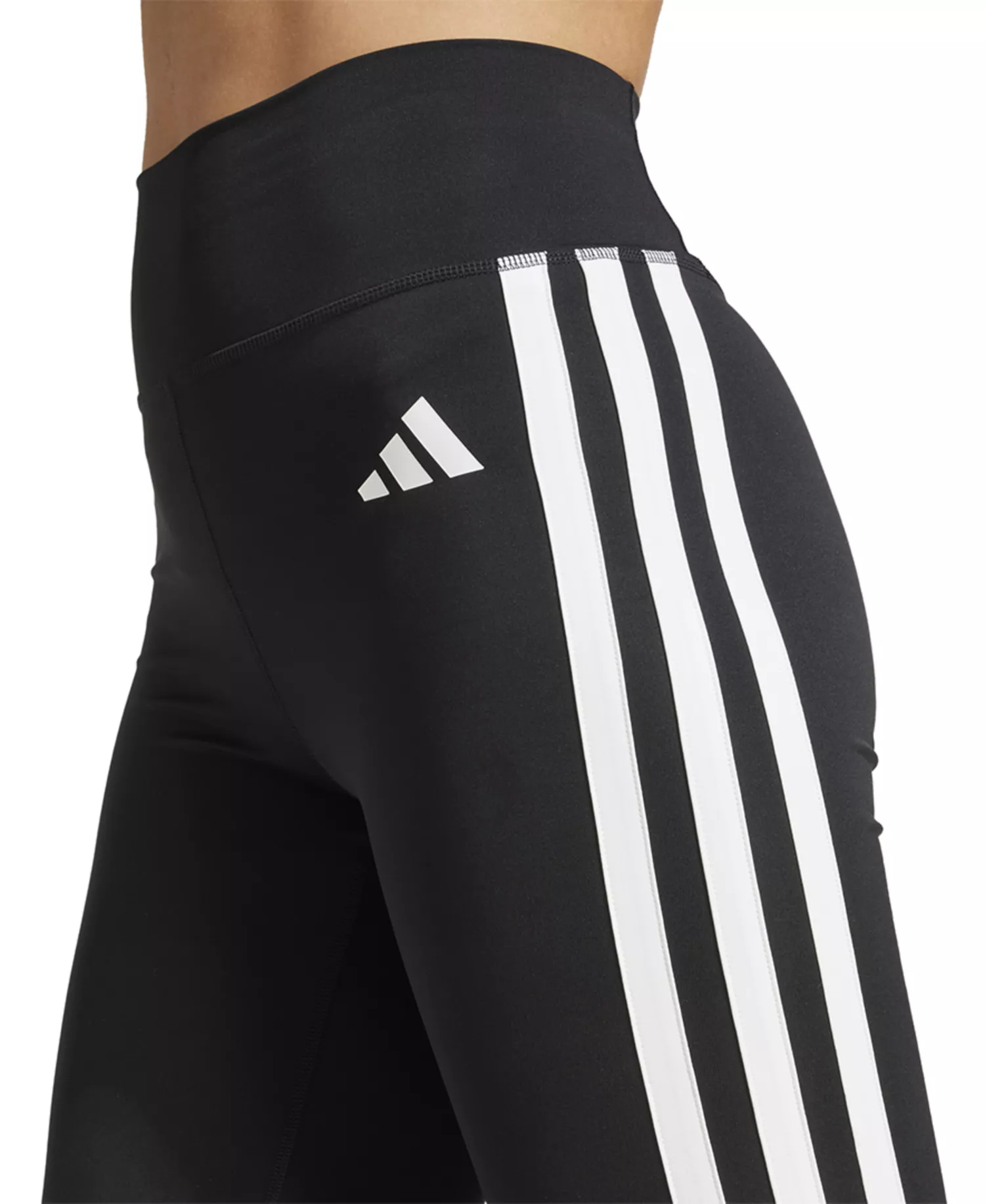 Optime Essentials 3 Stripes Flared Leggings - Black/white - 2XL