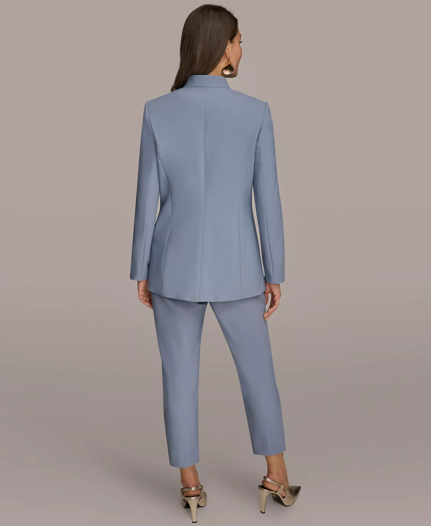 Women's Button Sleeve Blazer, Slim Ankle Pants and Sequin Camisole - Tempest - 0