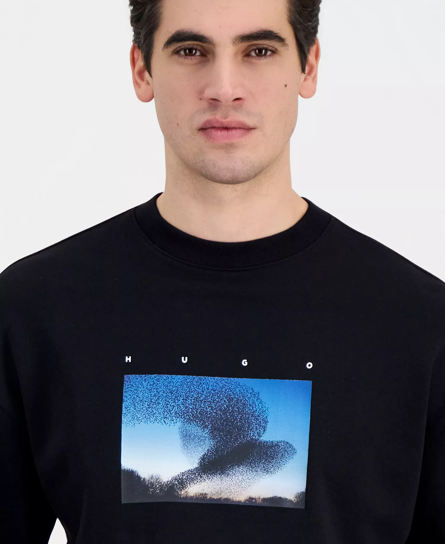 Men's Dorizonto Relaxed-Fit Graphic Print Sweatshirt - BLACK - L