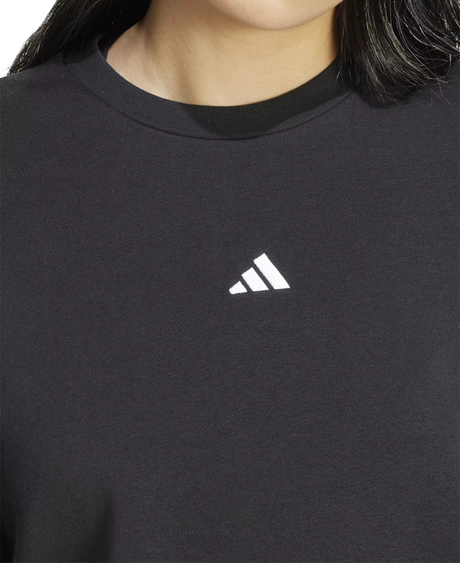 Women's Essentials Crewneck Small-Logo Sweatshirt  - Black/white - 2XL
