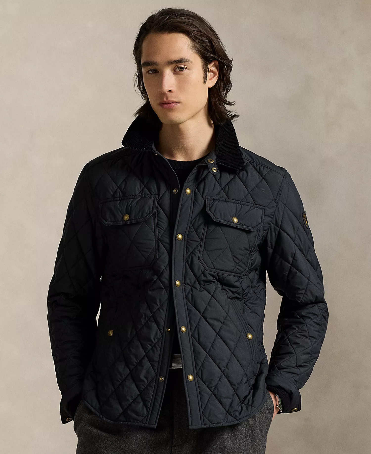 Men's Beaton Quilted Water-Repellent Snap-Front Jacket - Polo Black - 2XL