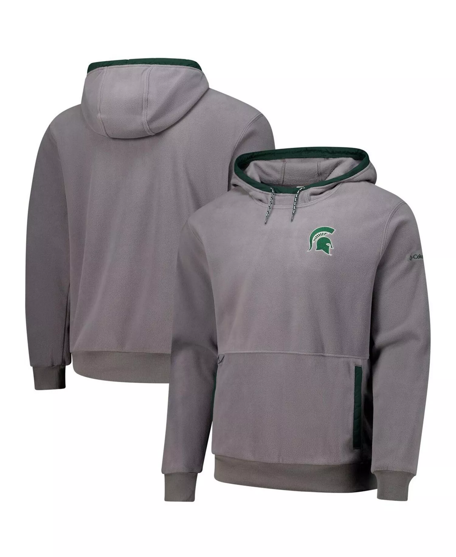 Men's Gray Michigan State Spartans Flanker Fleece Pullover Hoodie - Gray - L