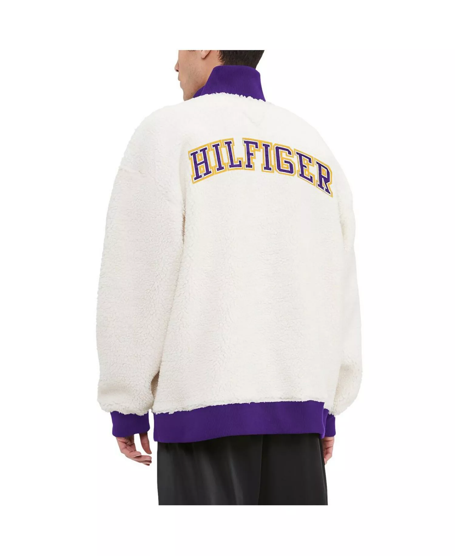 Men's Cream Minnesota Vikings Jordan Sherpa Quarter-Zip Sweatshirt - Cream, Purple - L