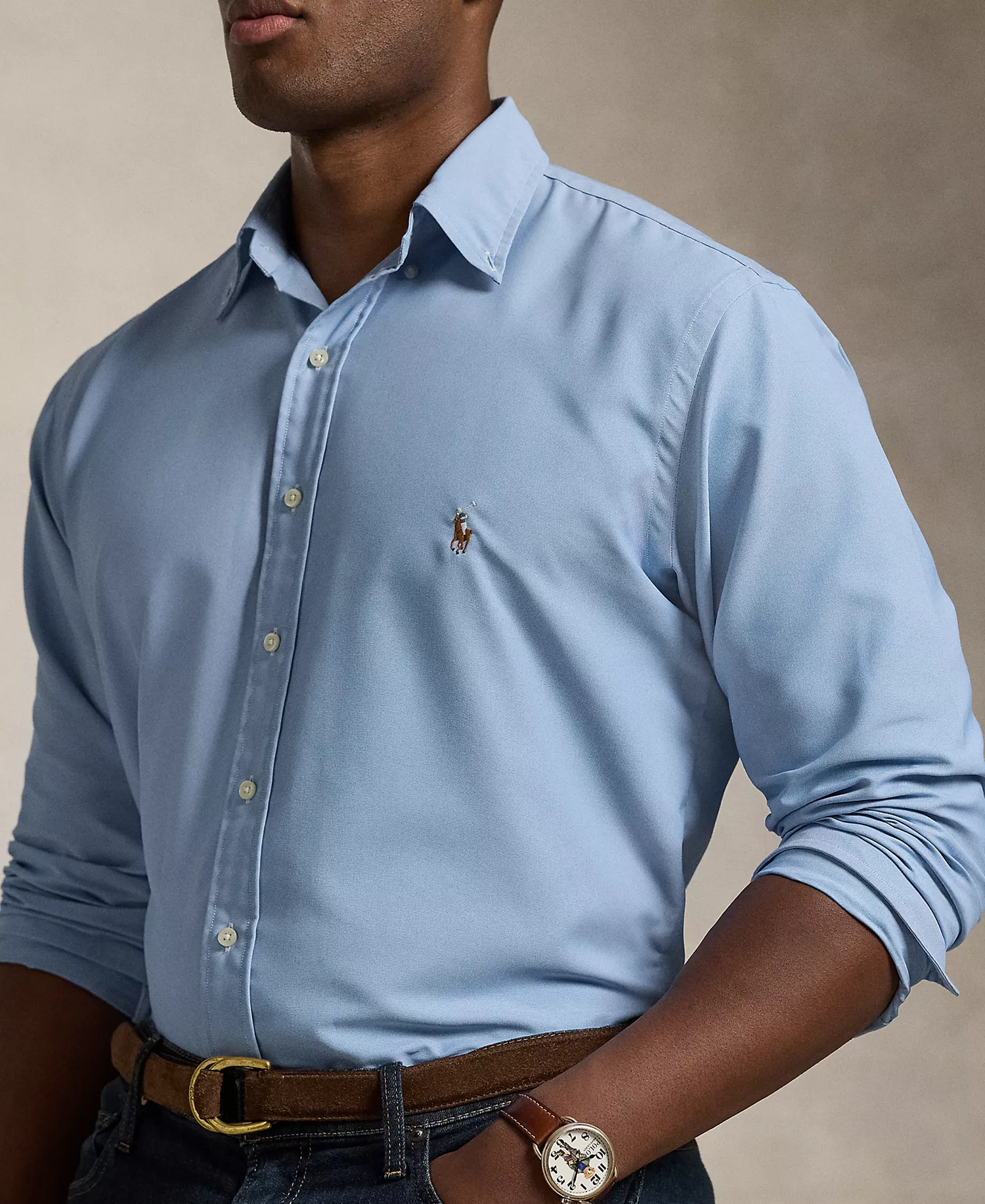 Men's Big & Tall Performance Oxford Shirt - Blue - 2LT