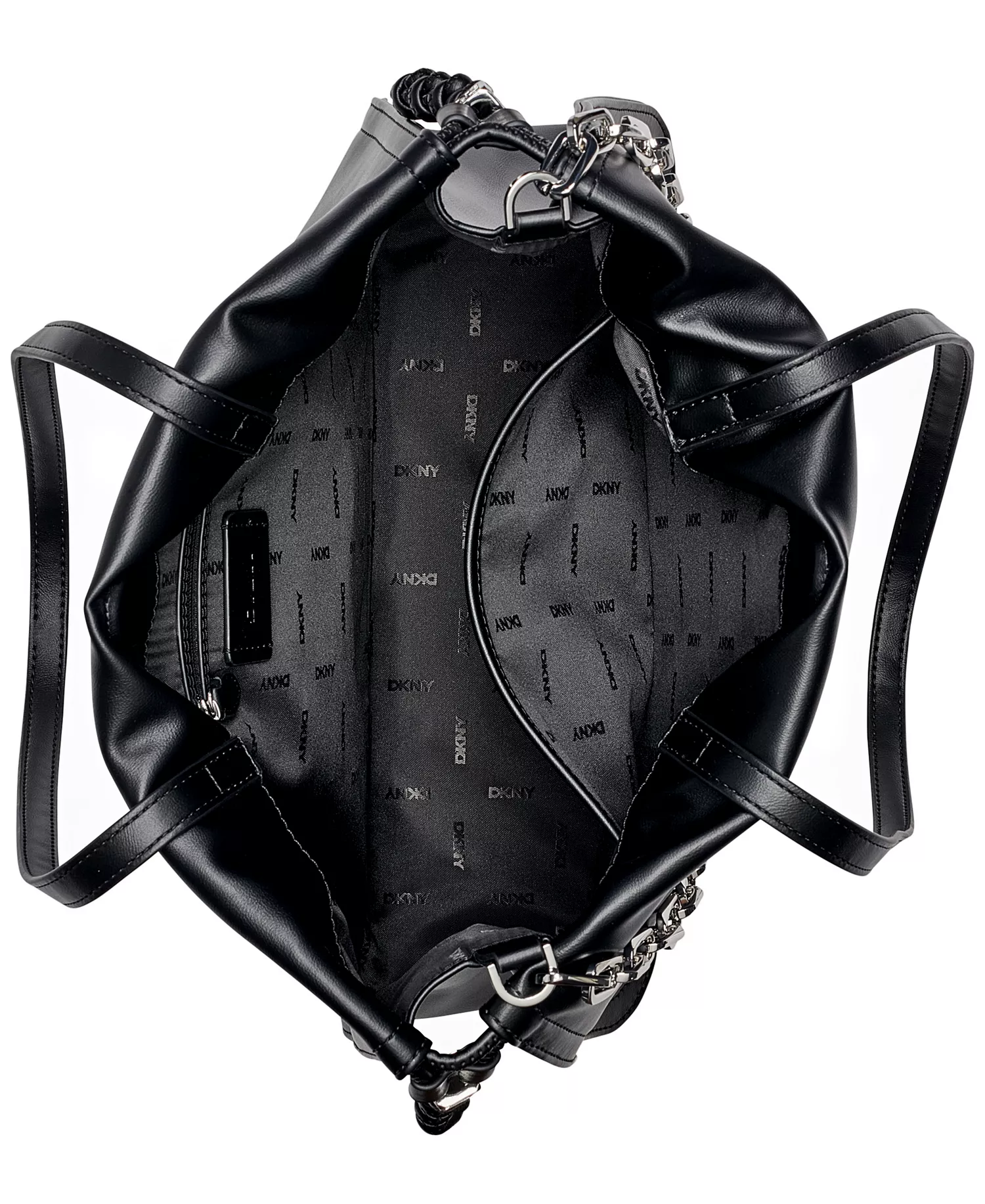 Halle Drawstring Tote - Black/silver - NO SIZE