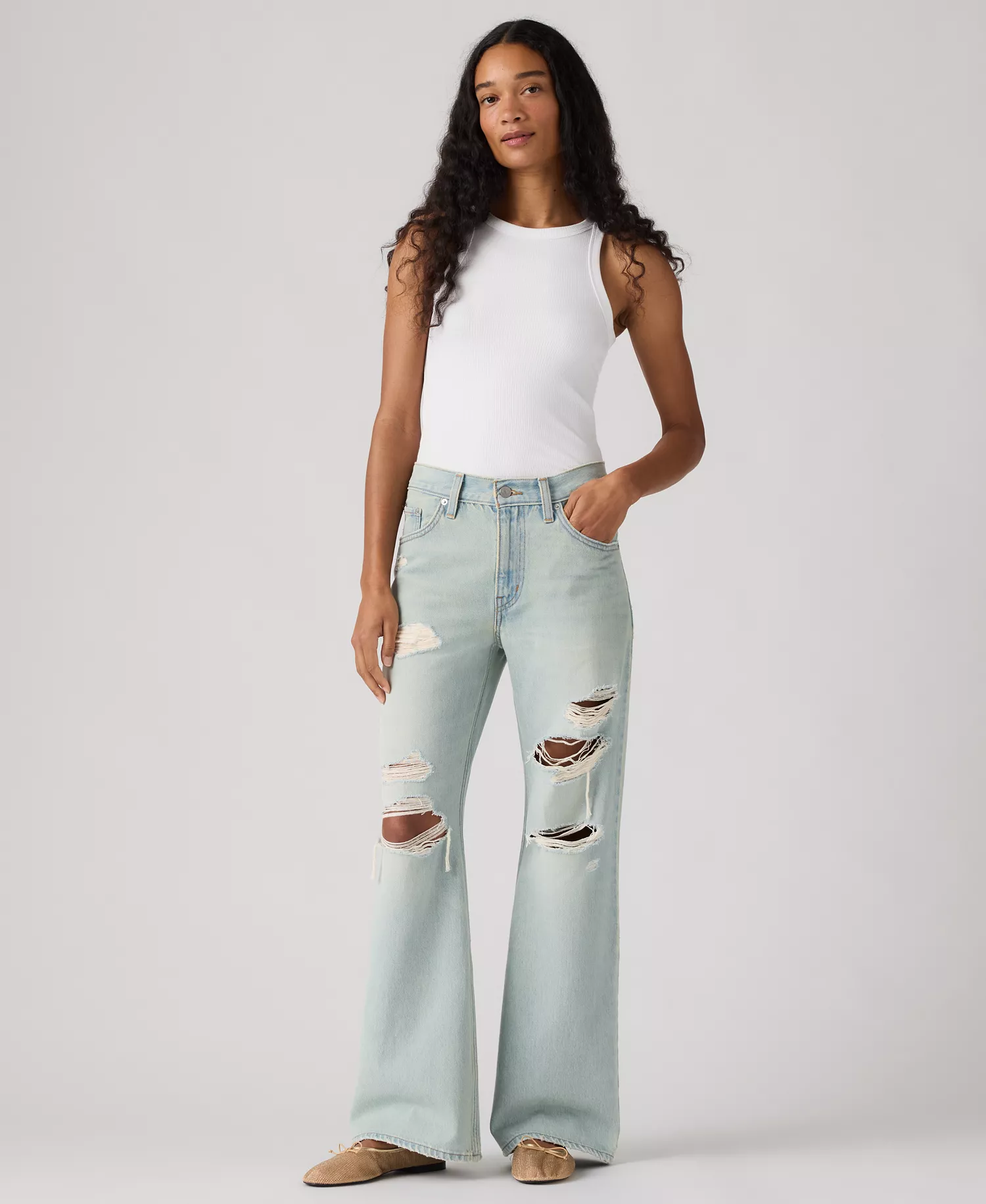 Women's Mid-Rise Wide-Leg Bootcut Jeans - Que Pasa - 0