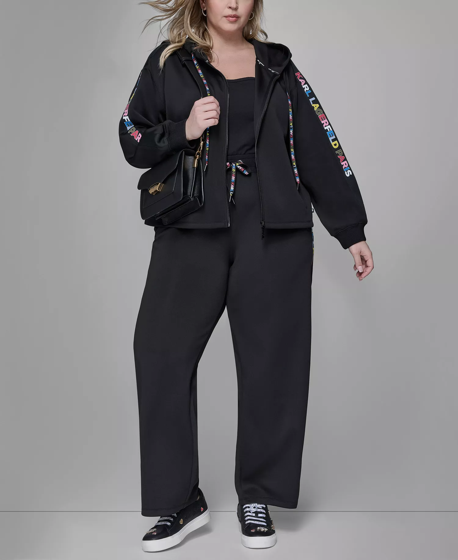 Women's Plus Size Athleisure Zip-Up Jacket - Black - 0X